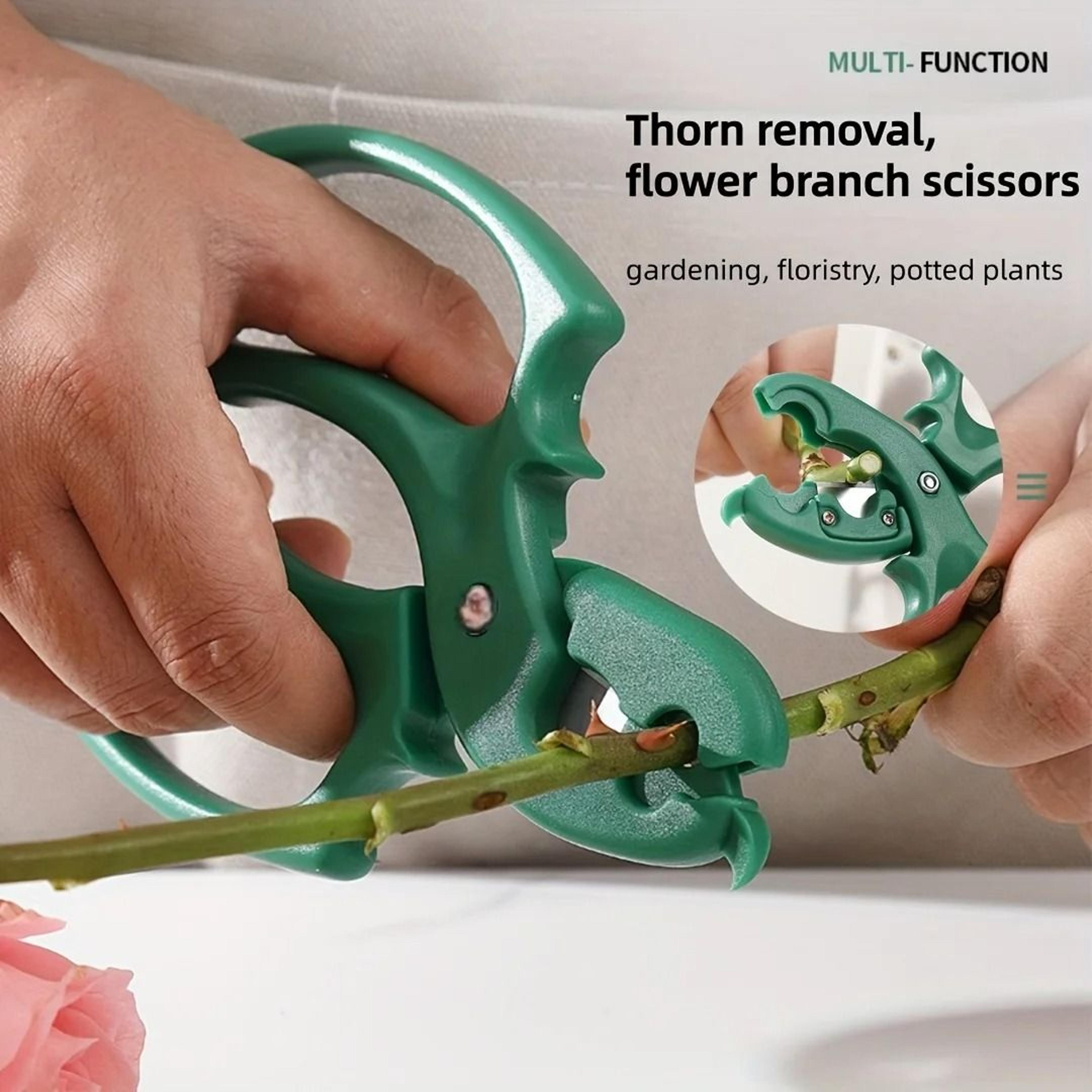 2 in 1 rose thorn remover and floral scissors – multifunctional flower stem pruning tool
