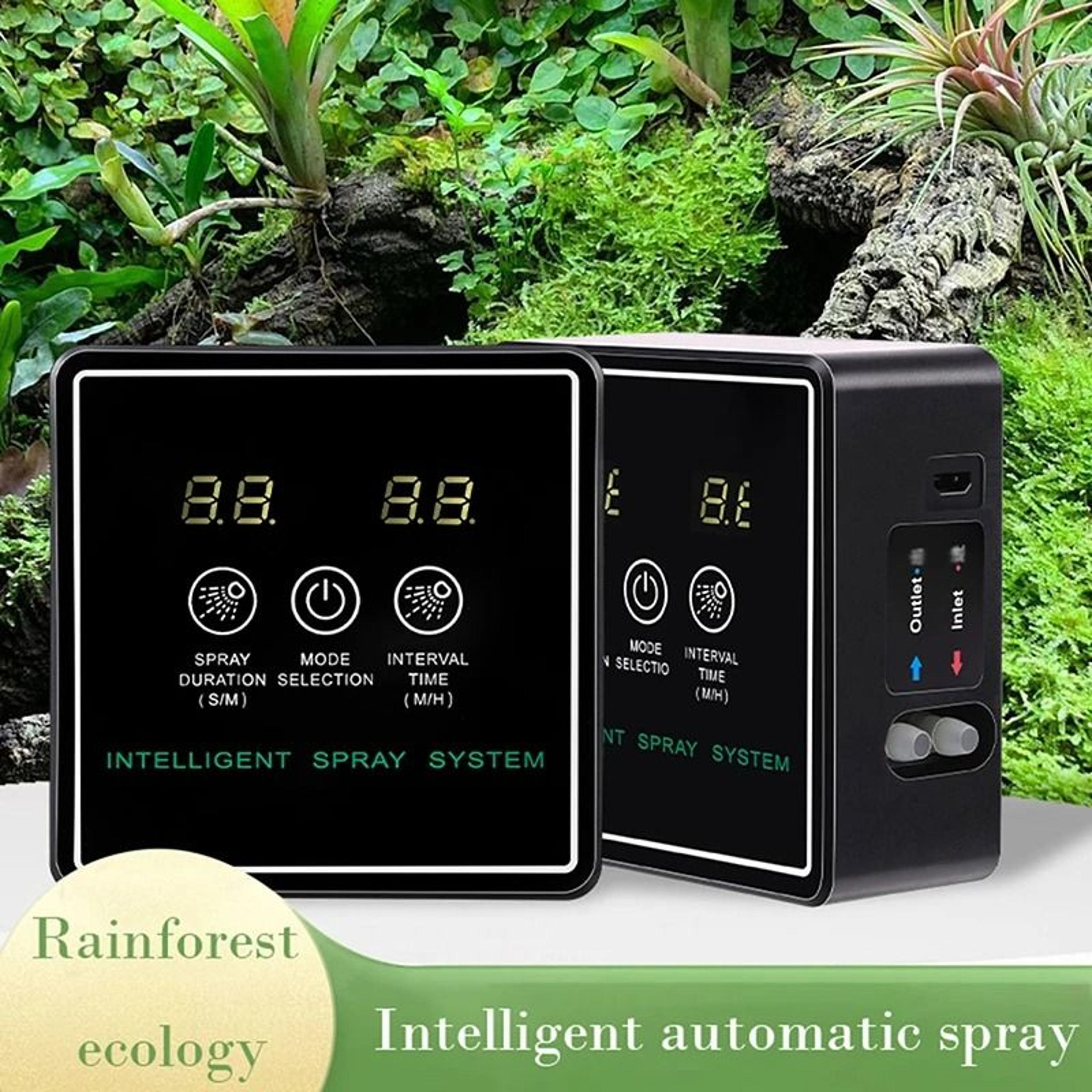 touch screen automatic rainforest misting system – intelligent timer & sprinkler kit for terrariums
