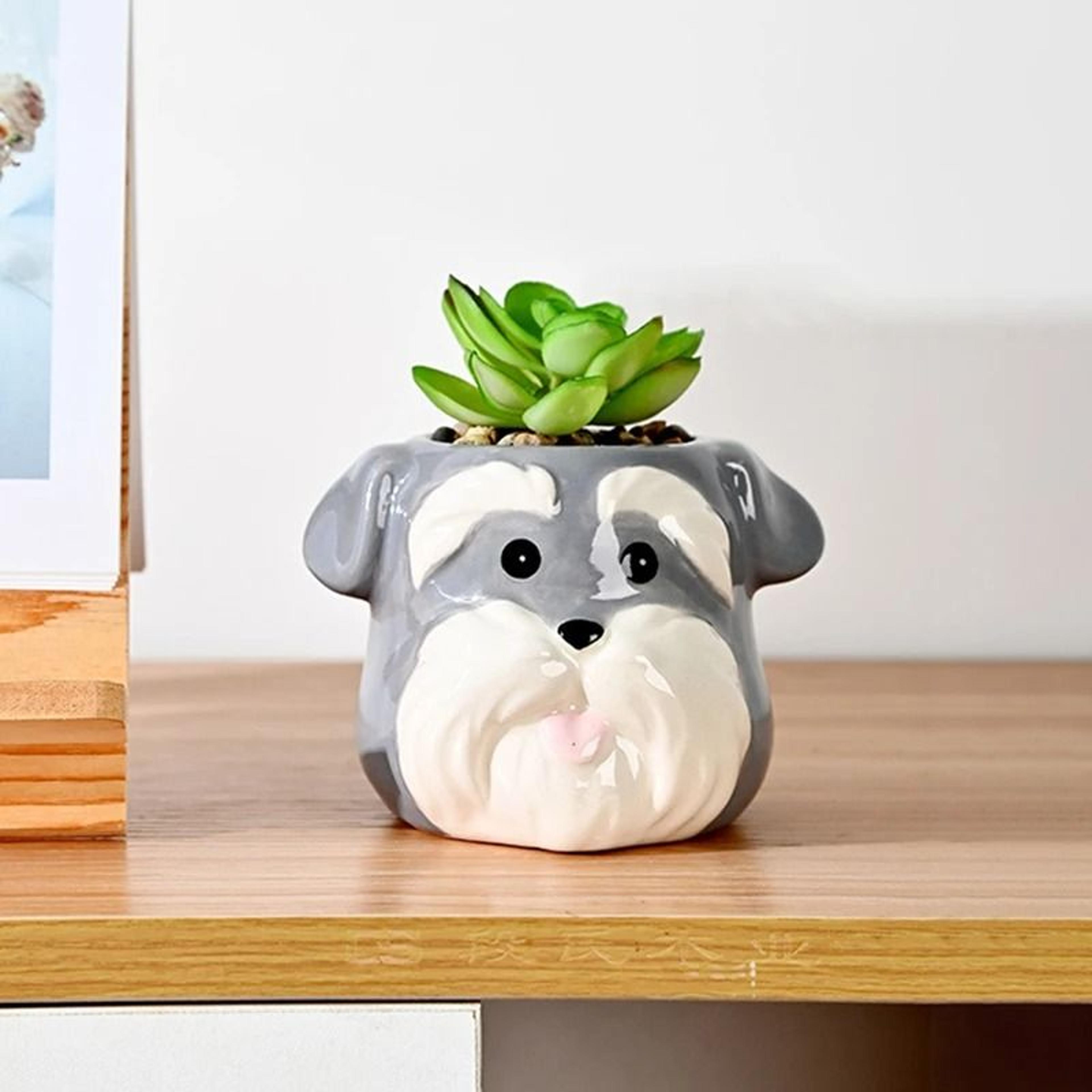 ceramic animal succulent flower pot – decorative tabletop planter vase for home & office