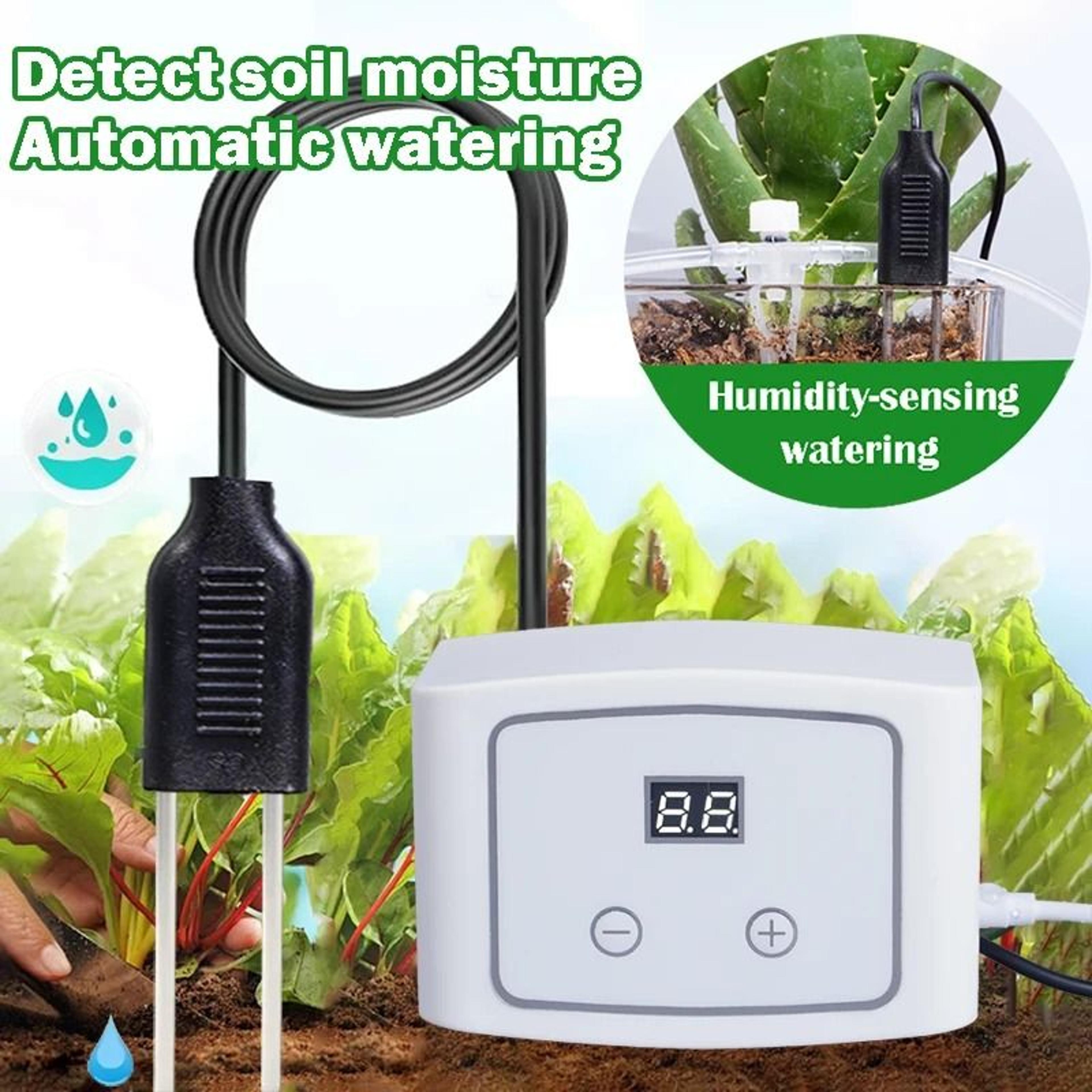 garden soil moisture sensor automatic watering system – adjustable drip irrigation kit with 32.8 foot hose