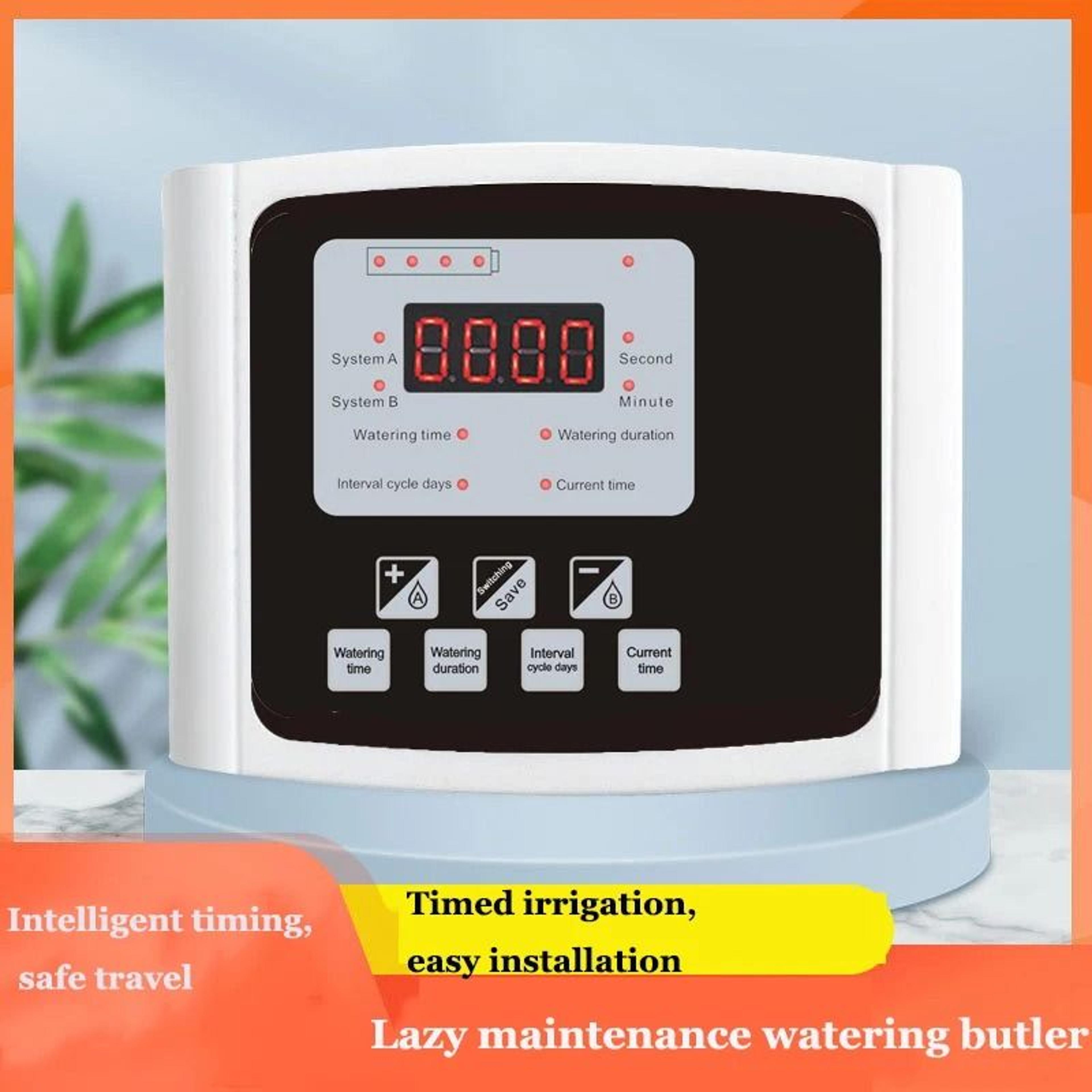 solar powered double pump automatic drip irrigation system – smart garden timer kit with adjustable valves
