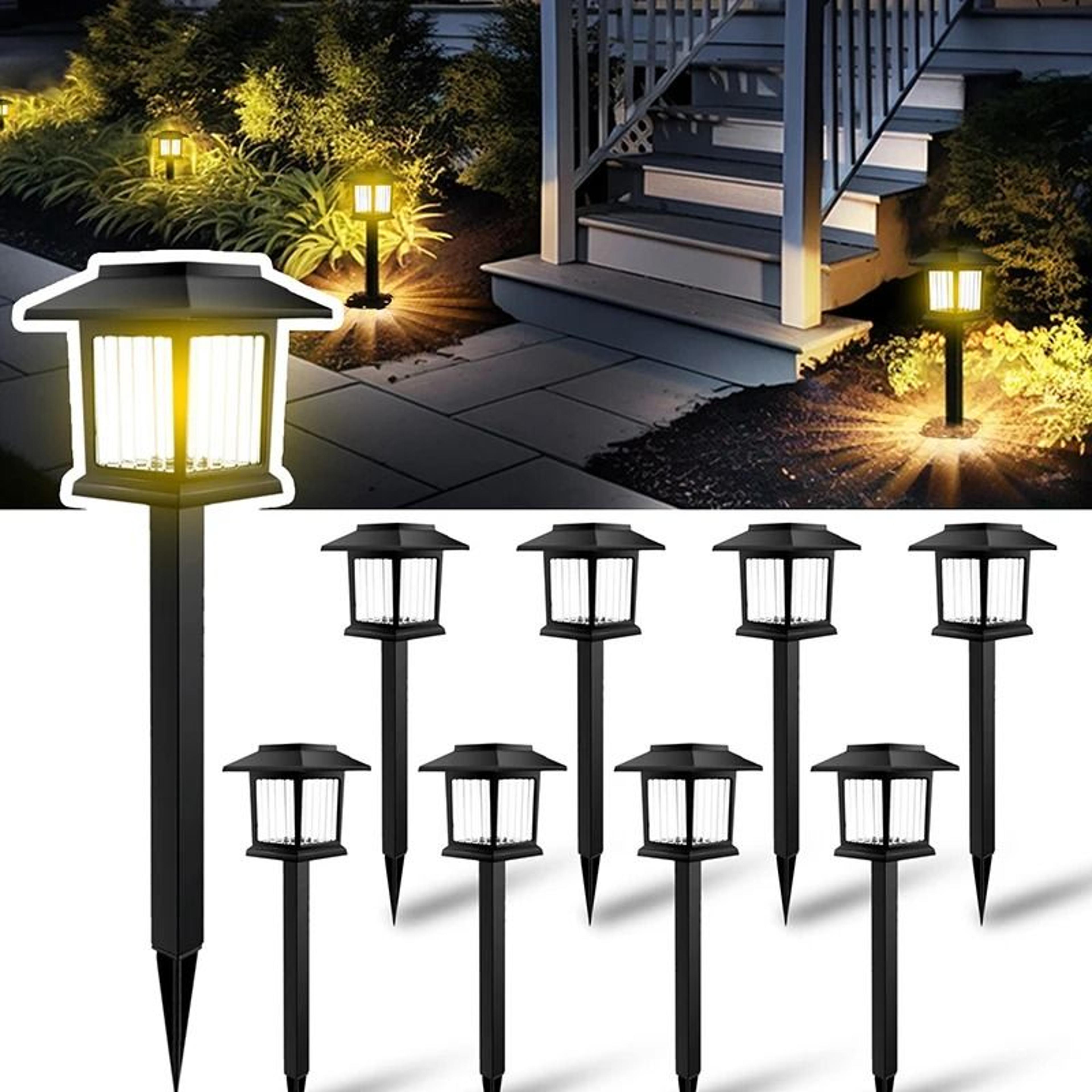 2pcs waterproof outdoor led solar pathway lights – walkway landscape lamps for garden, yard, and driveway