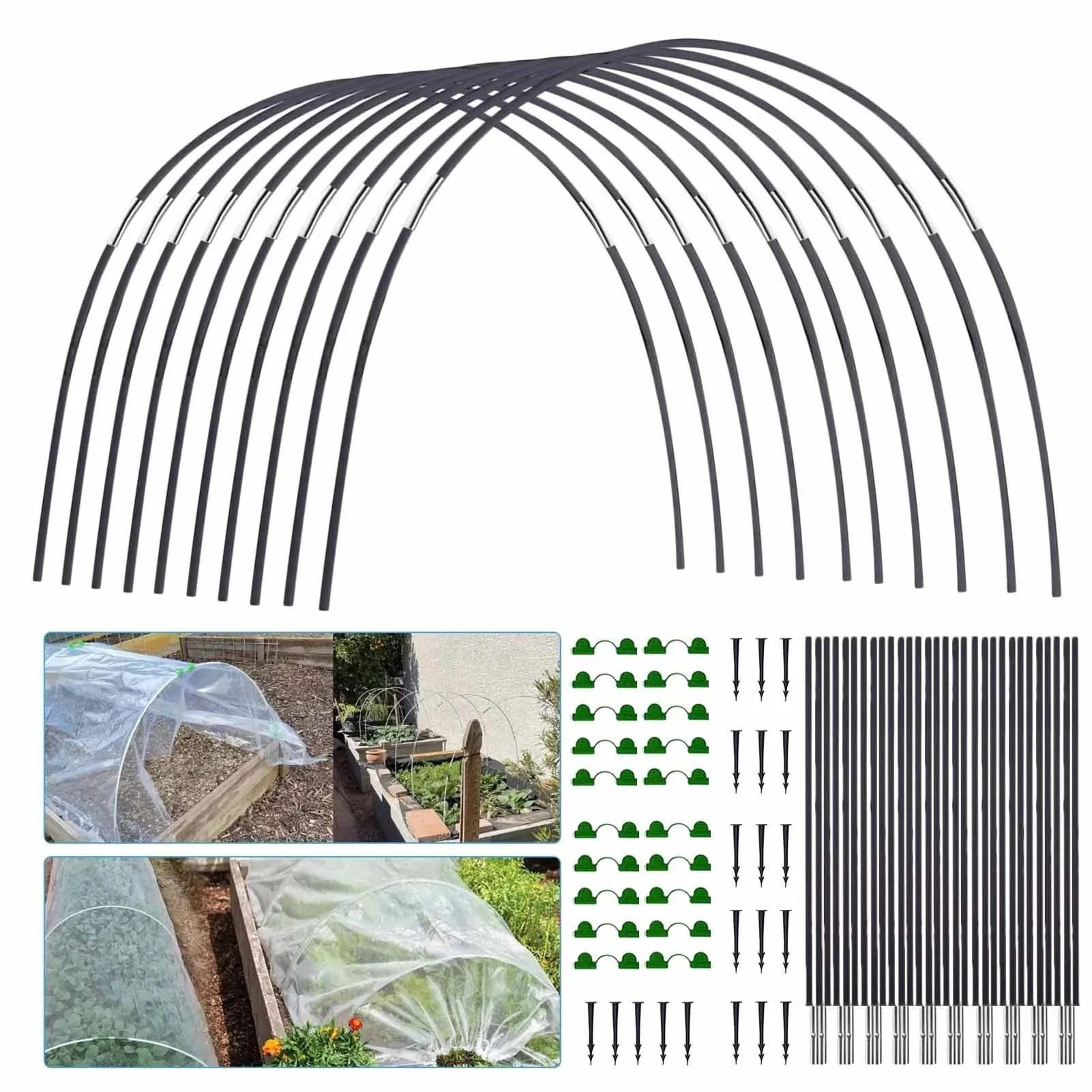 flex guard heavy duty fiberglass greenhouse hoops – arch support frames for garden raised beds