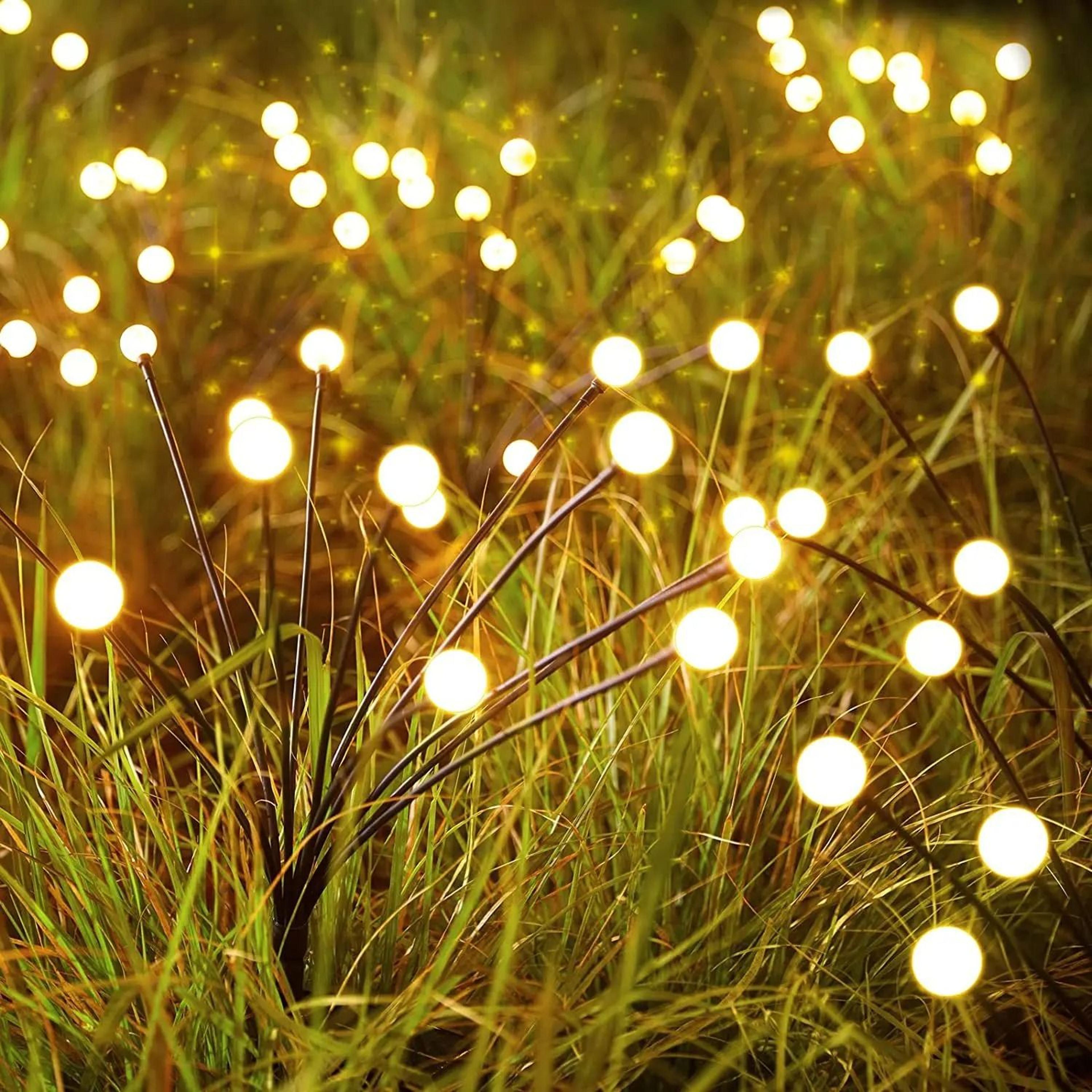 6 led solar swaying firefly lights – waterproof outdoor garden lights for yard, patio, and pathway