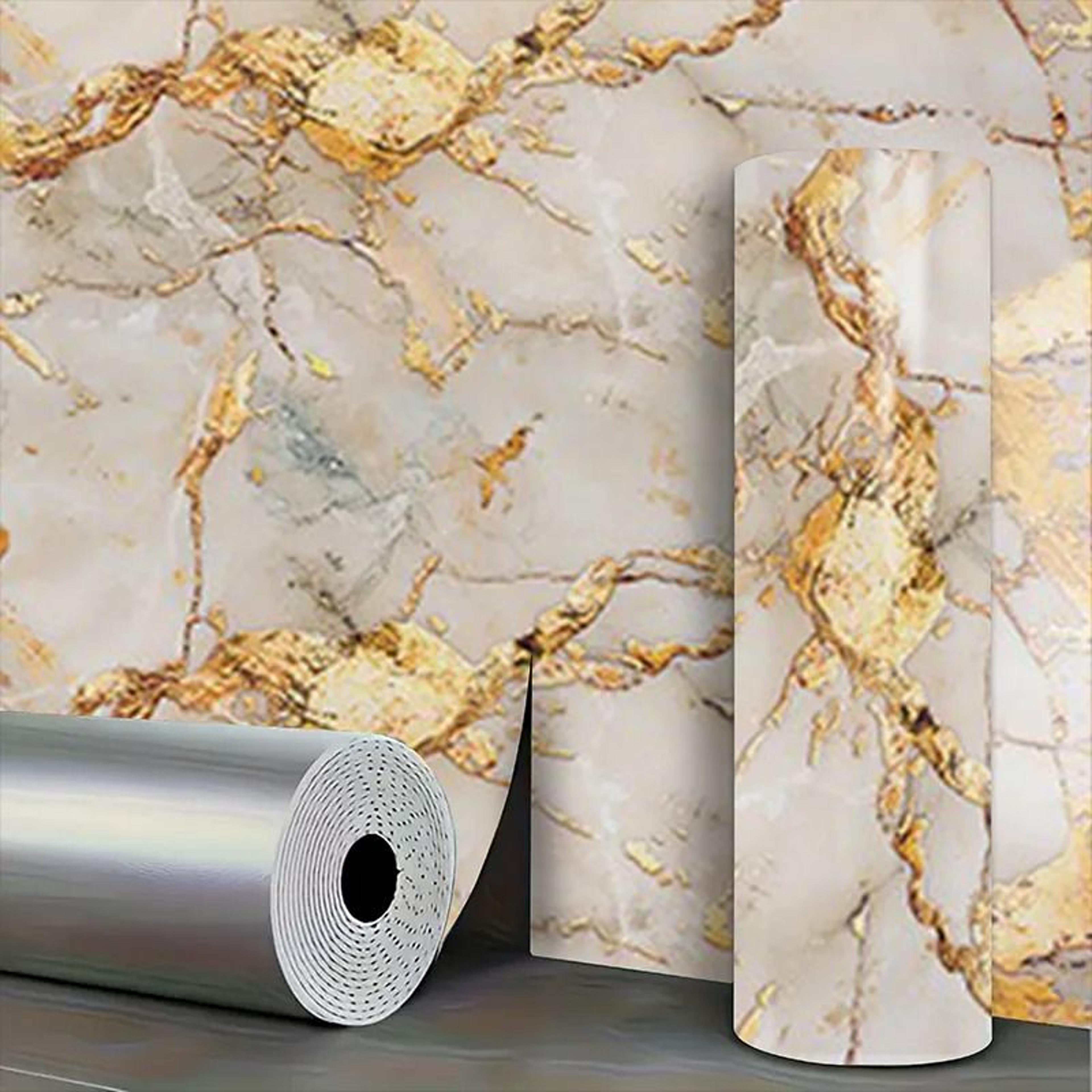 marble pattern waterproof and oilproof self adhesive wallpaper – removable decorative wall sticker for living room & bat