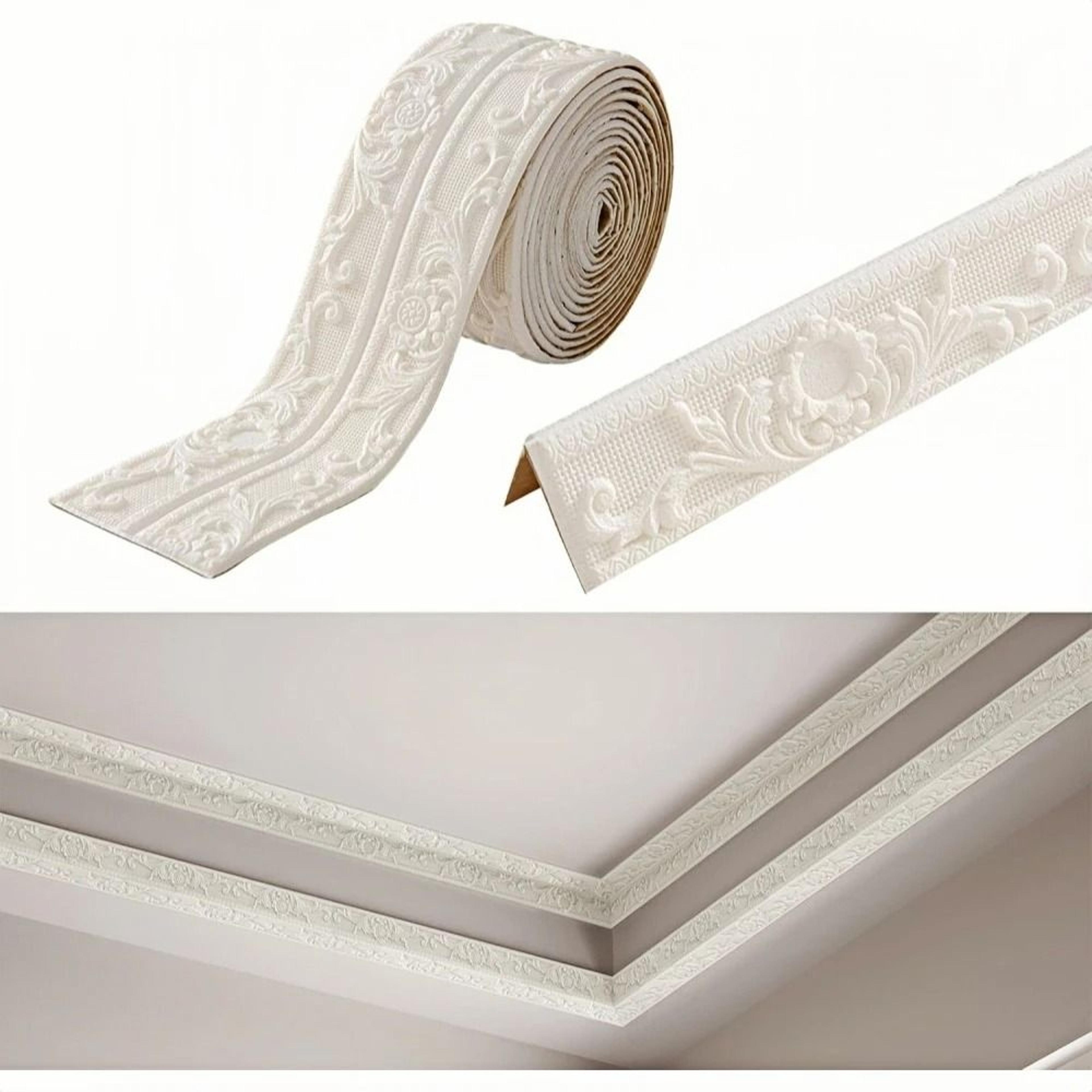 1 roll ceiling decor strip wall sticker waterproof antifouling self adhesive baseboard border for top corner line and fl