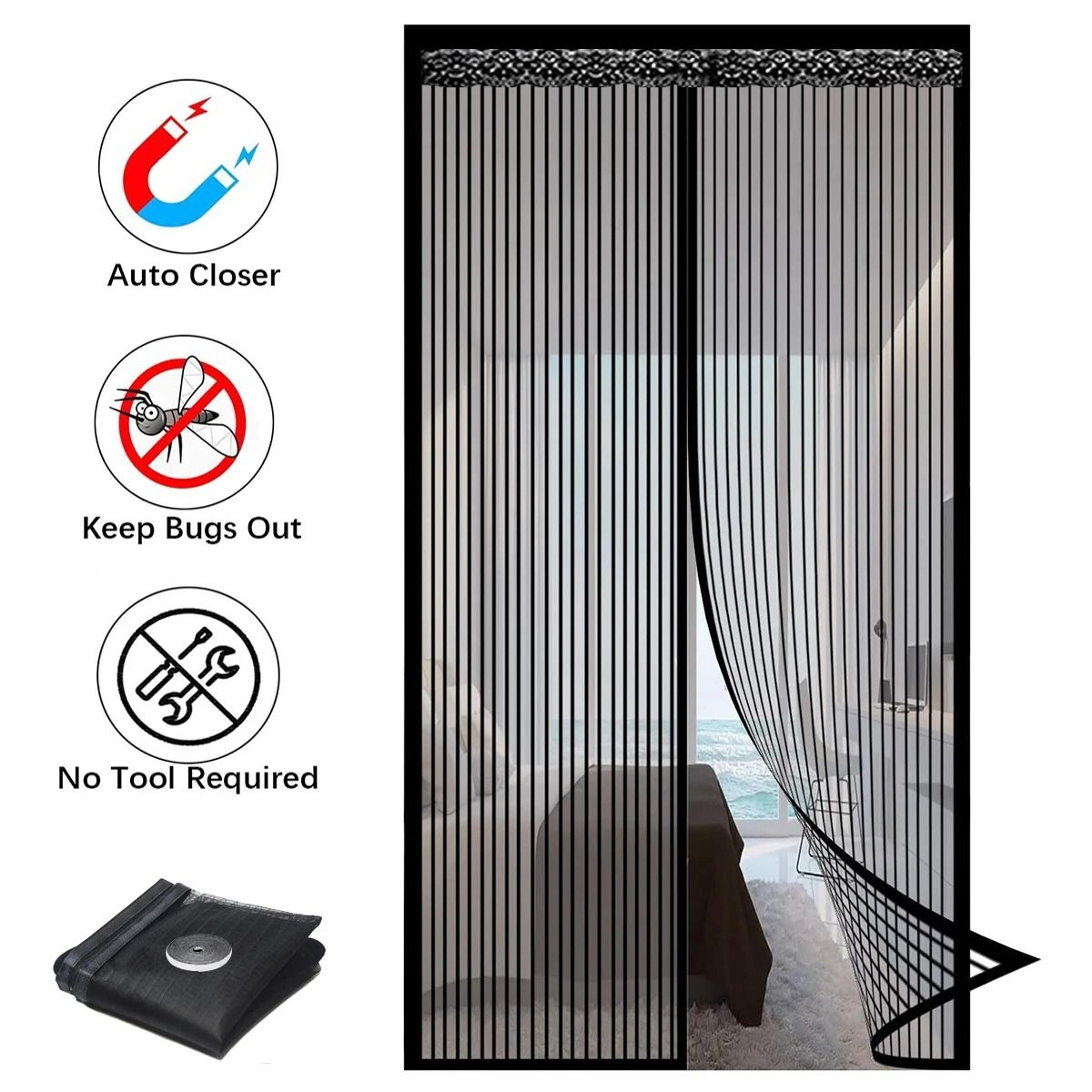 magnetic screen door curtain insect proof mesh netting hands free magnetic closure for doors