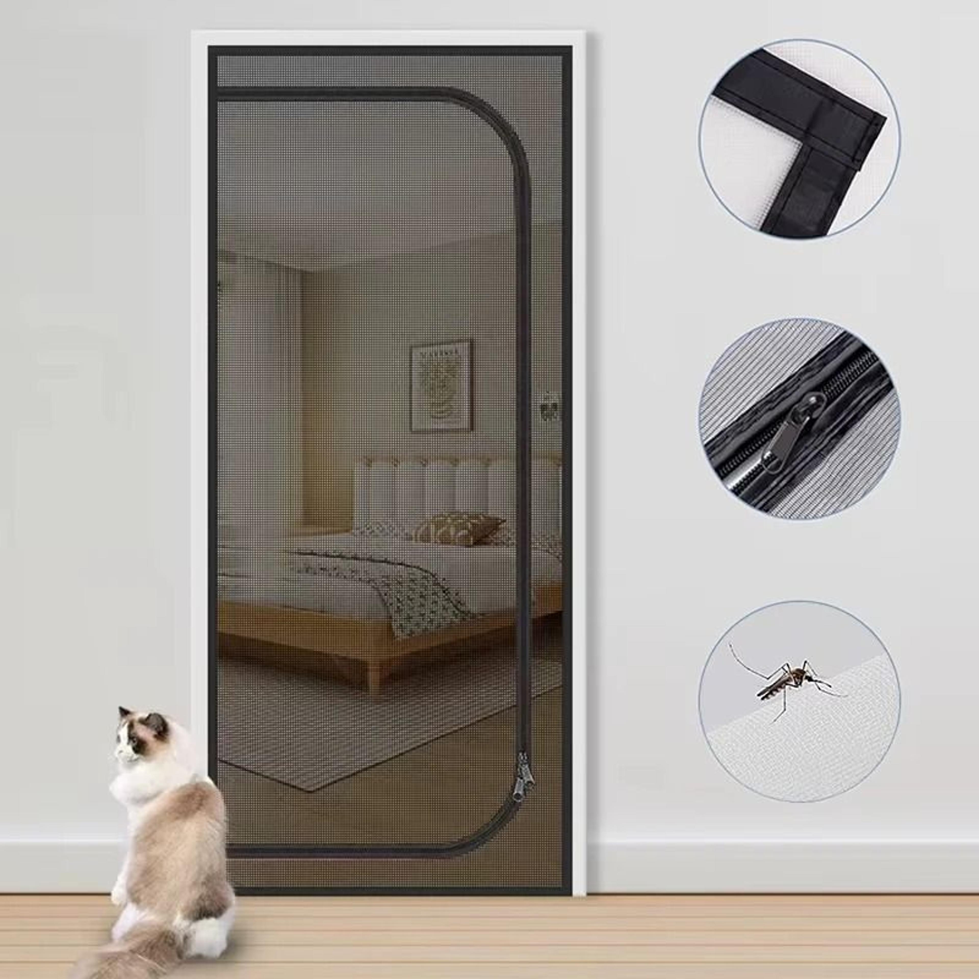 zipper screen door net u shaped thicken heavy duty pet resistant mesh screen door curtain