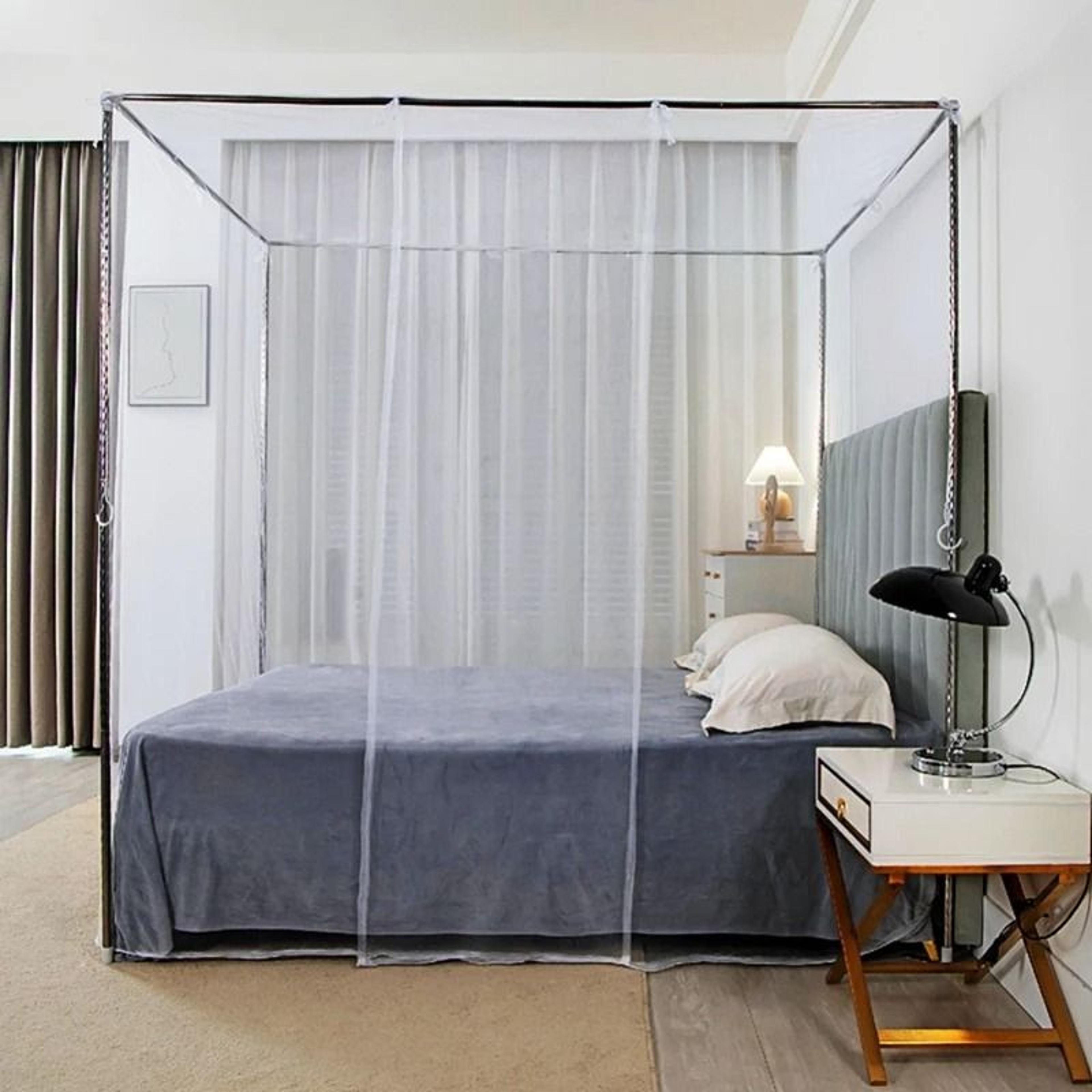 4 corners princess lace bedding canopy netting elegant poster frame mosquito net