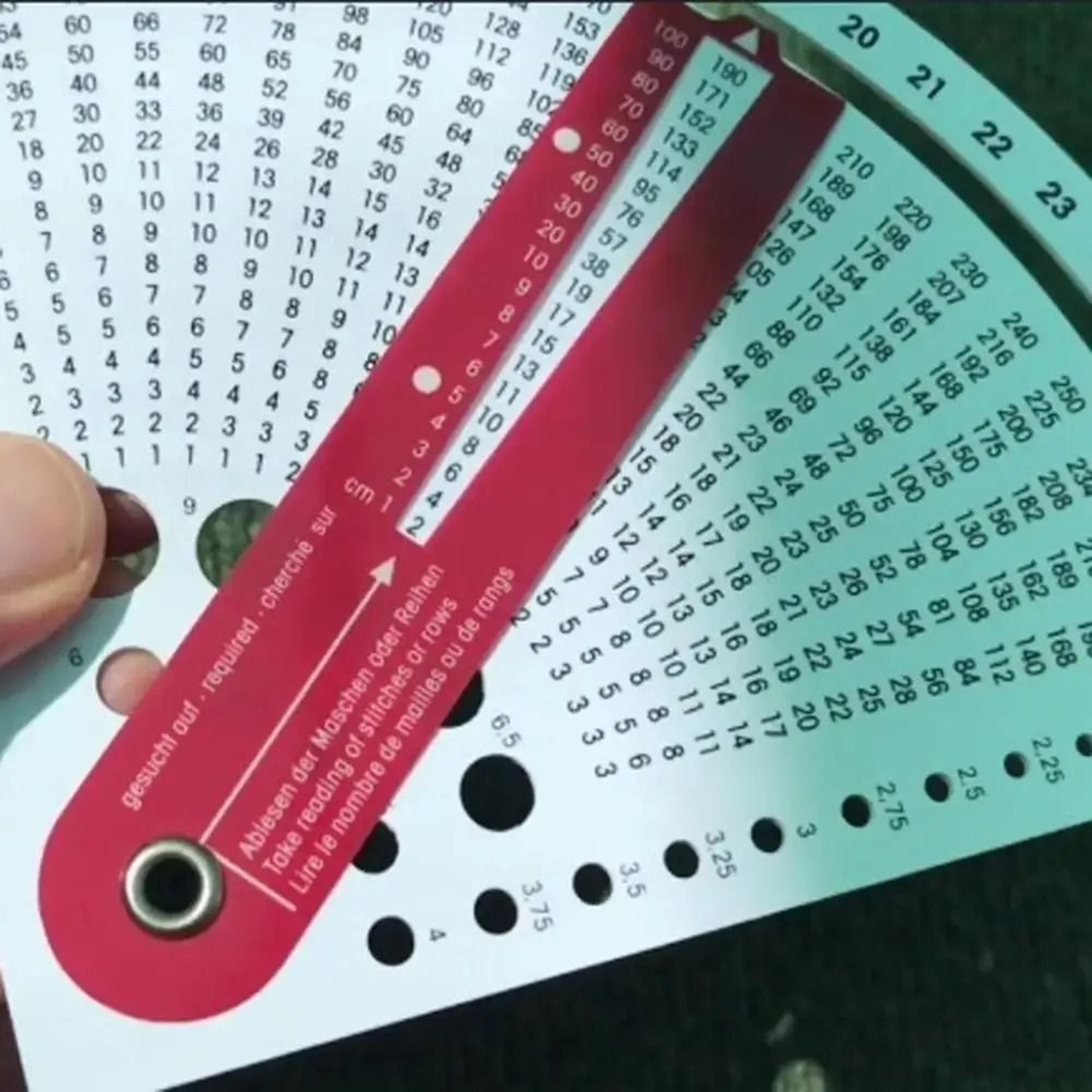 knitting gauge converter density calculator and counting frame ruler set for needlework