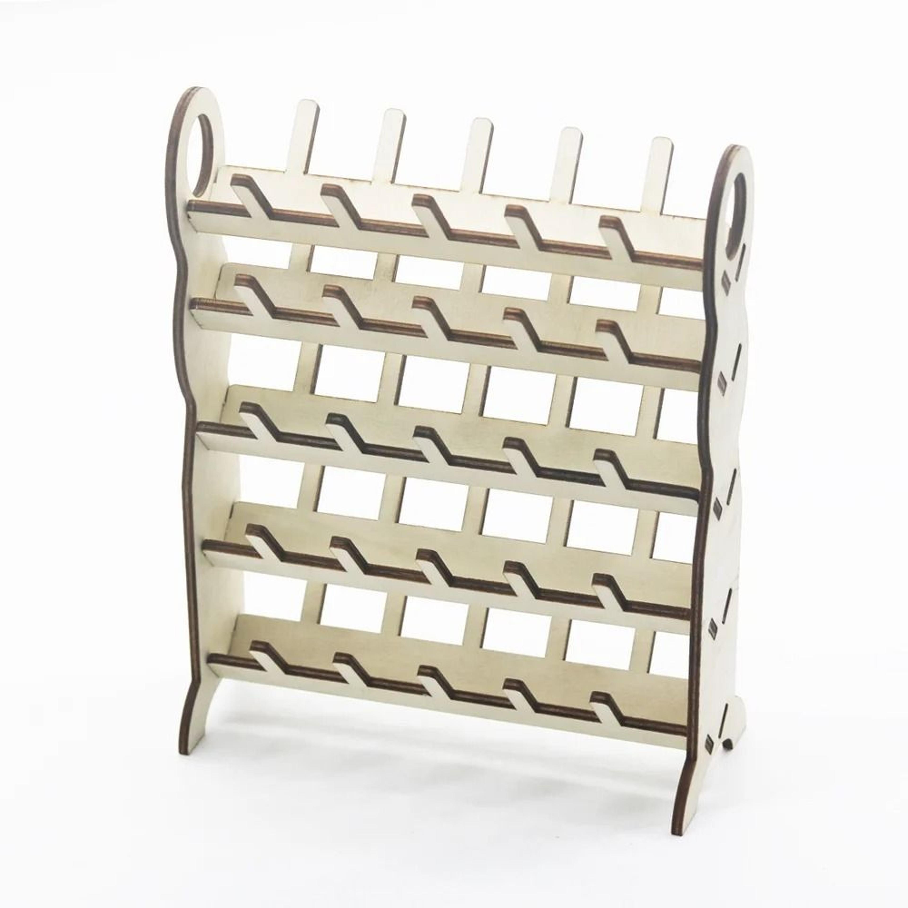 50 spools detachable wooden thread rack organizer sewing embroidery cones stand
