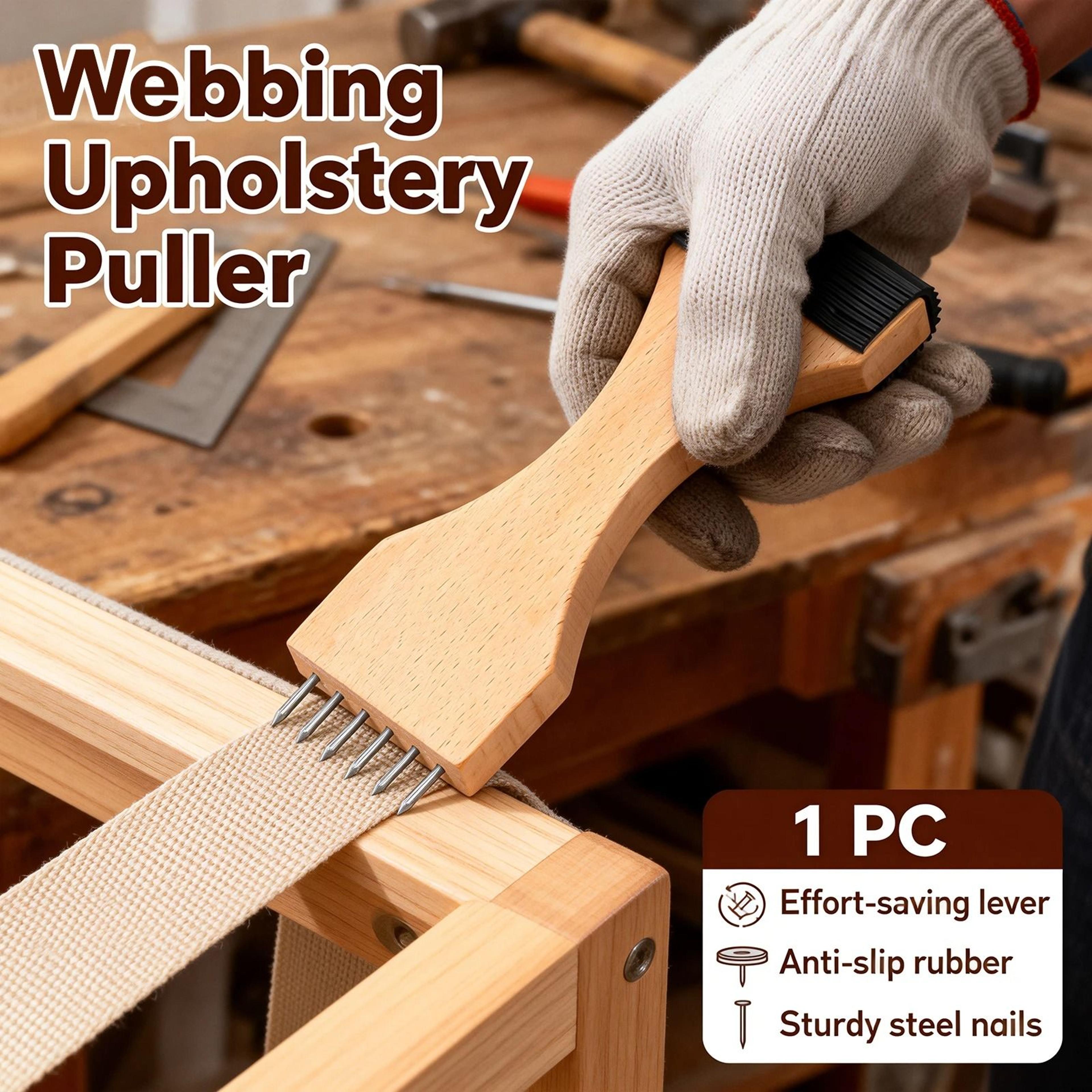 webbing upholstery puller wooden webbing stretcher puller with six pin non slip grip