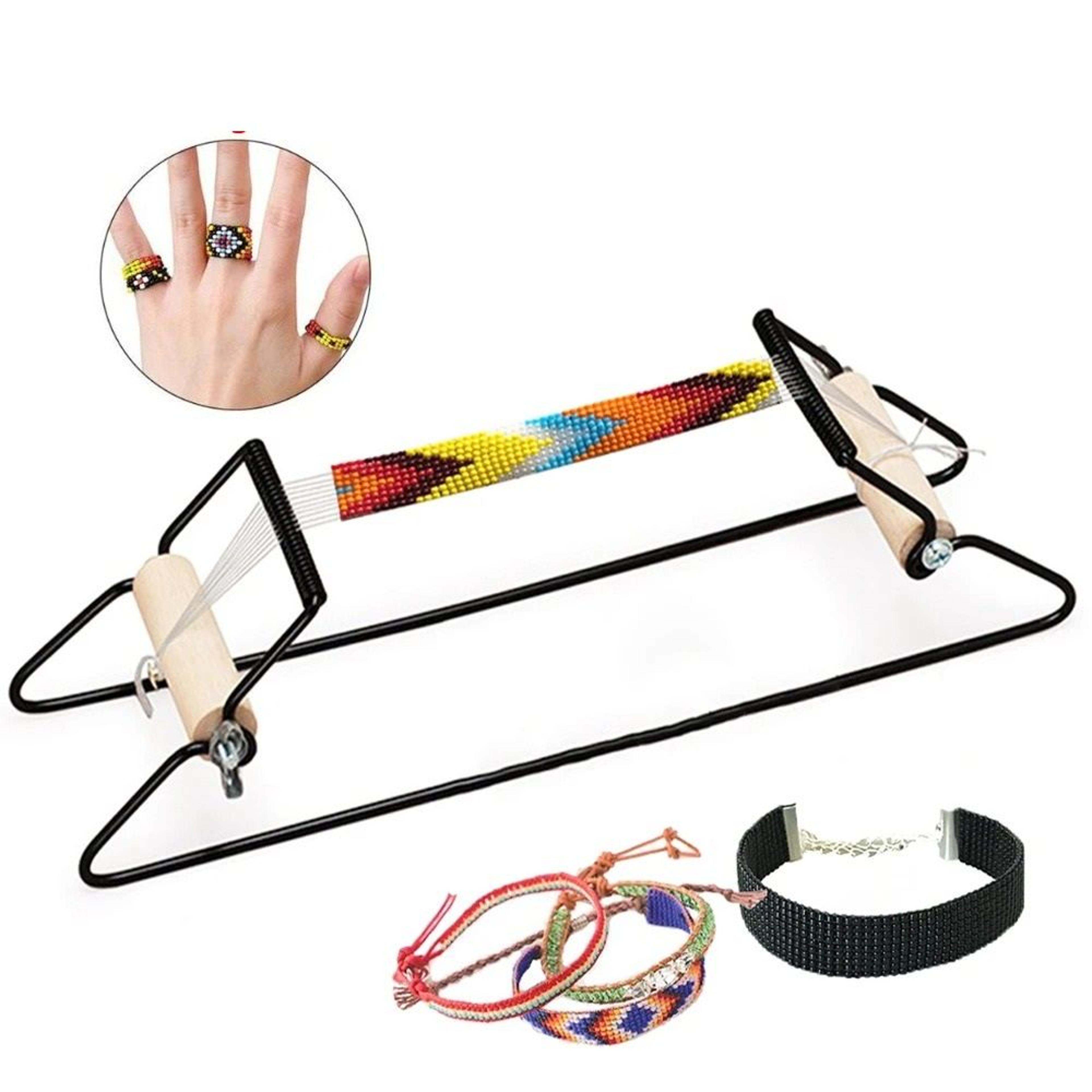 stainless steel weaving beading loom for jewelry bracelets necklaces with wood handle