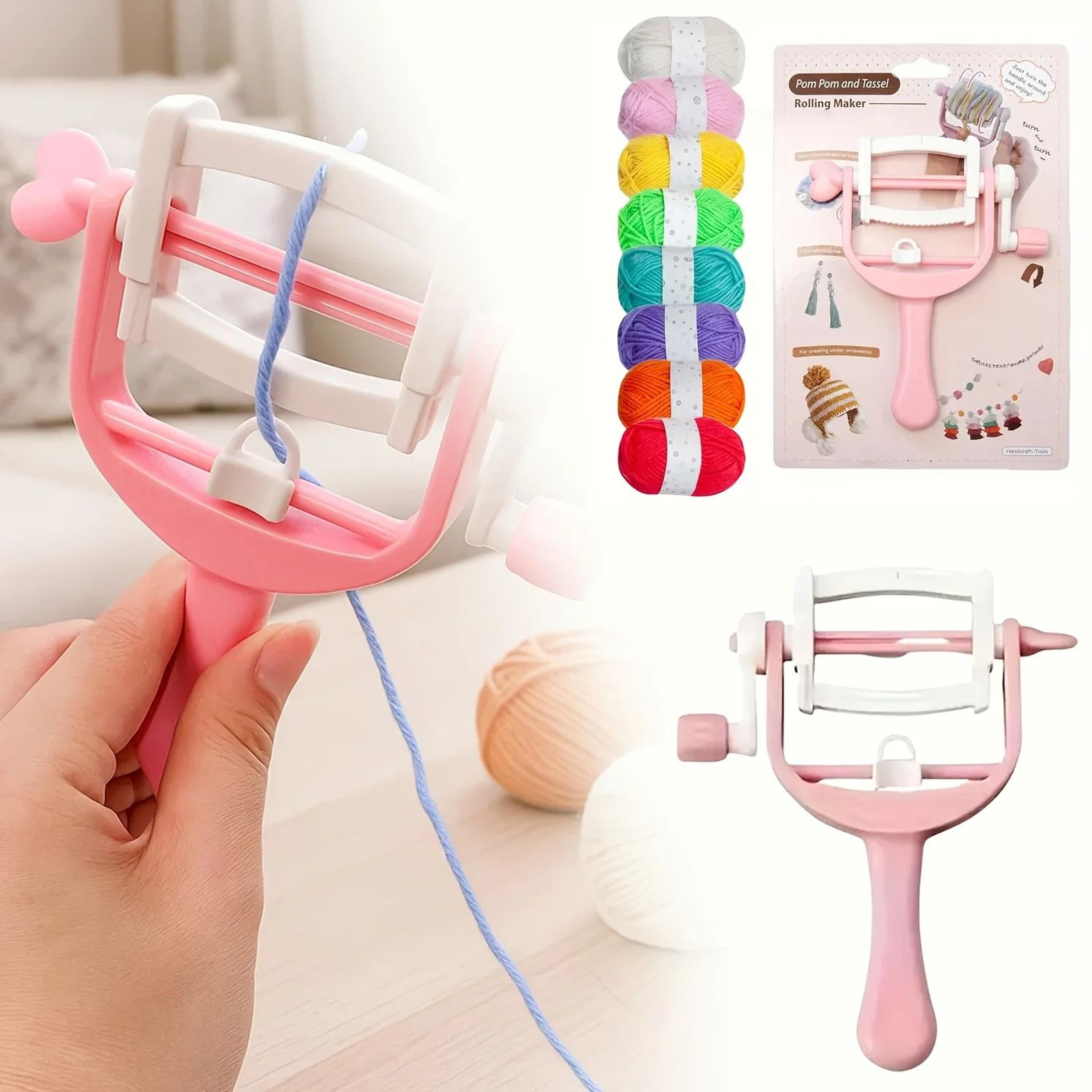 hand cranked winding coil fur ball knitter pom-pom and fringe maker tool