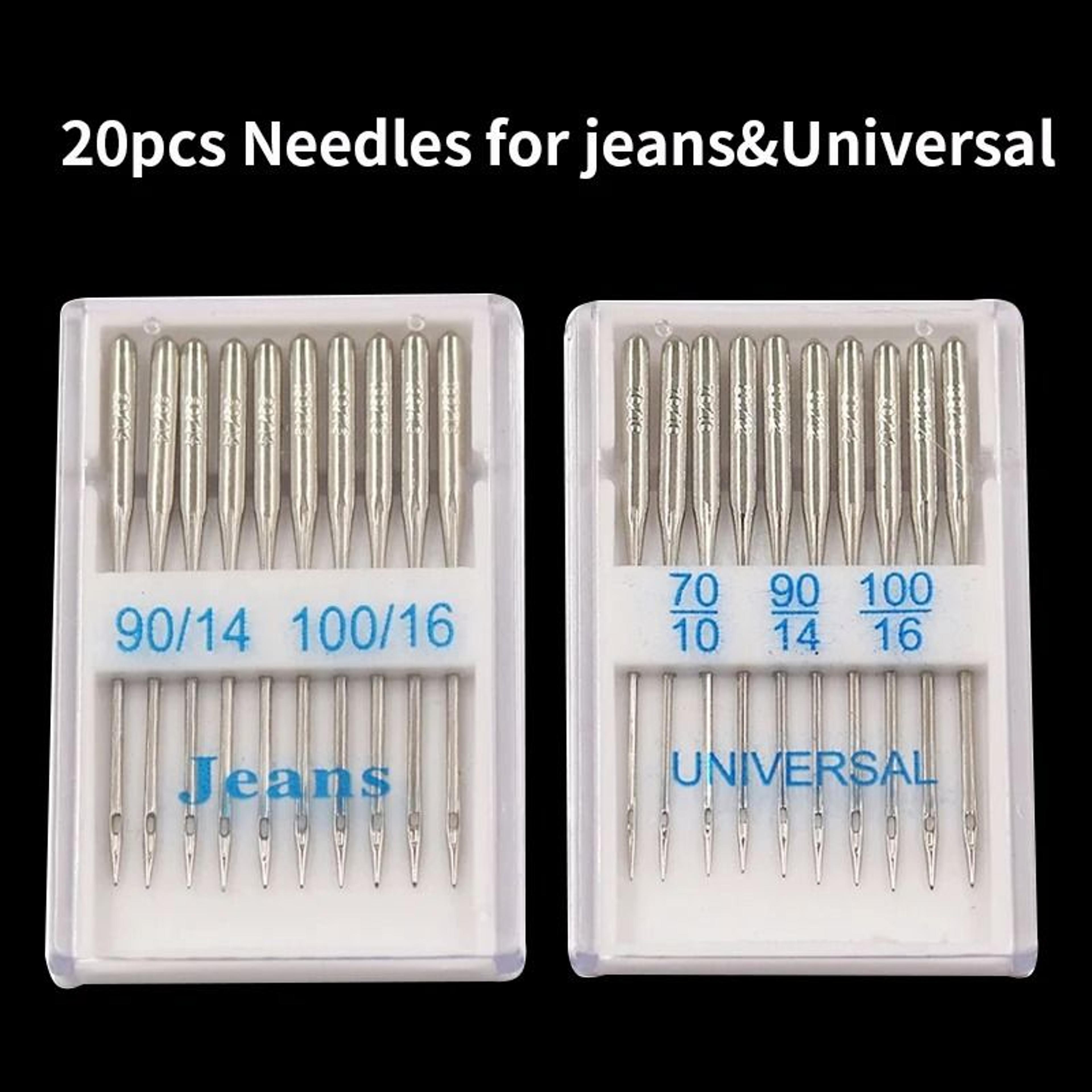 20 pieces universal jeans sewing machine needles set regular point and ball point