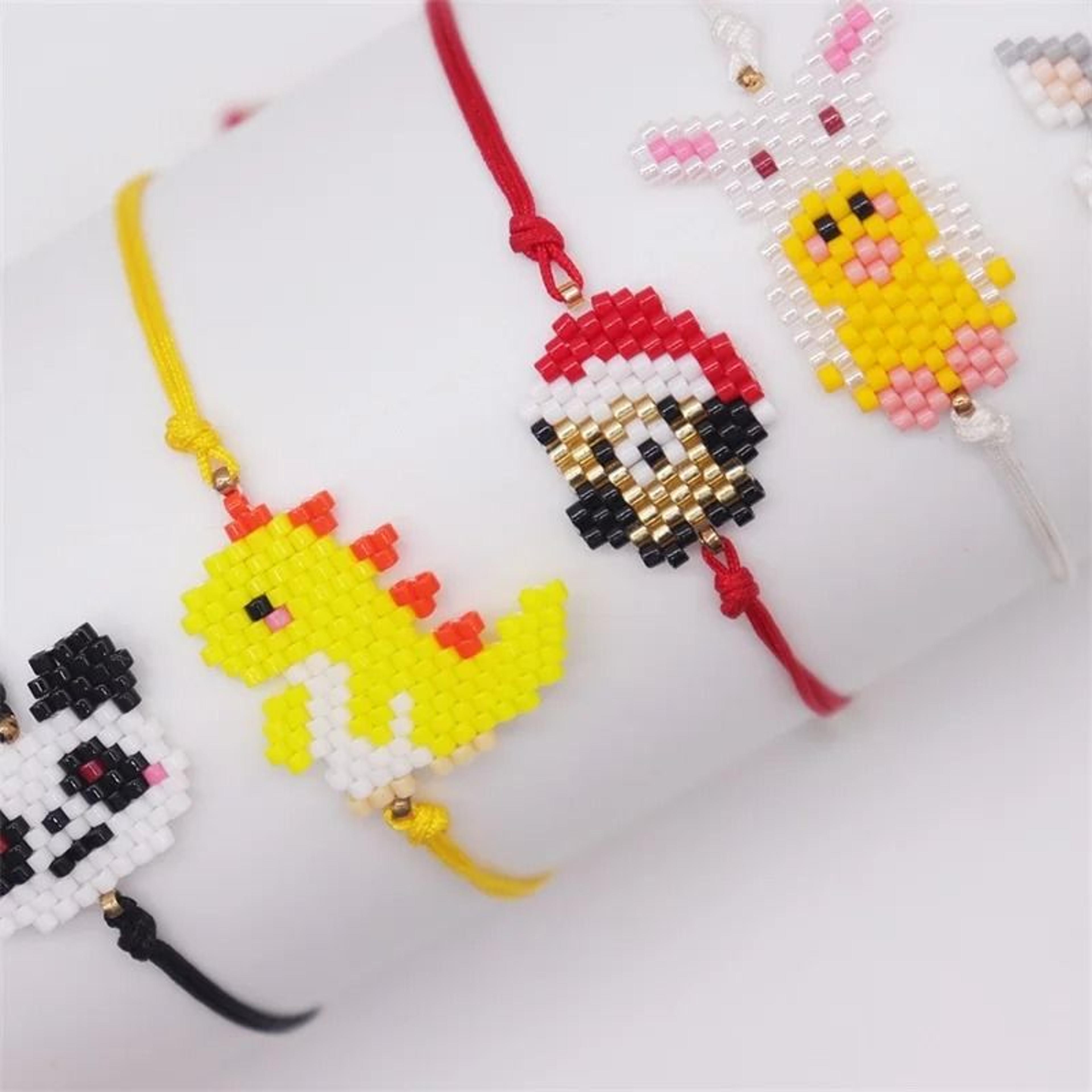 handcrafted miyuki seed bead cute animal charm bracelet for kids and teens