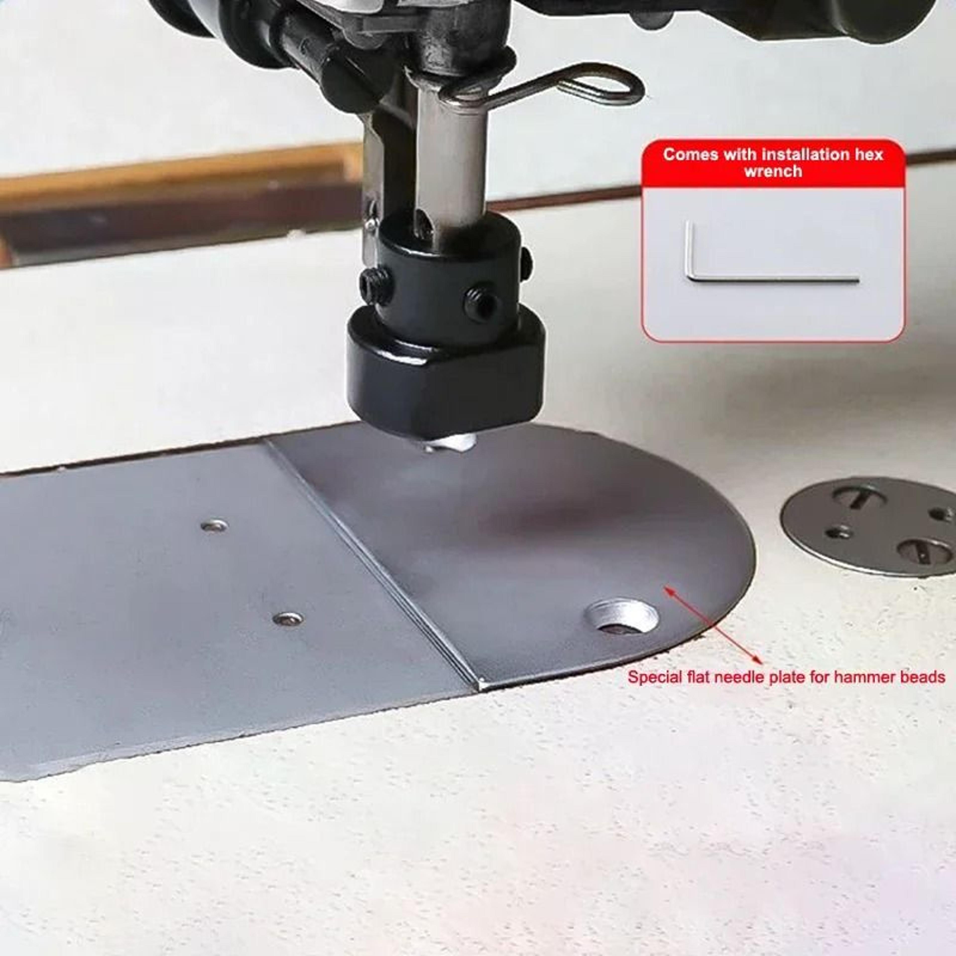 steel industrial sewing machine bead presser foot set and hammer bead pin plate attachment