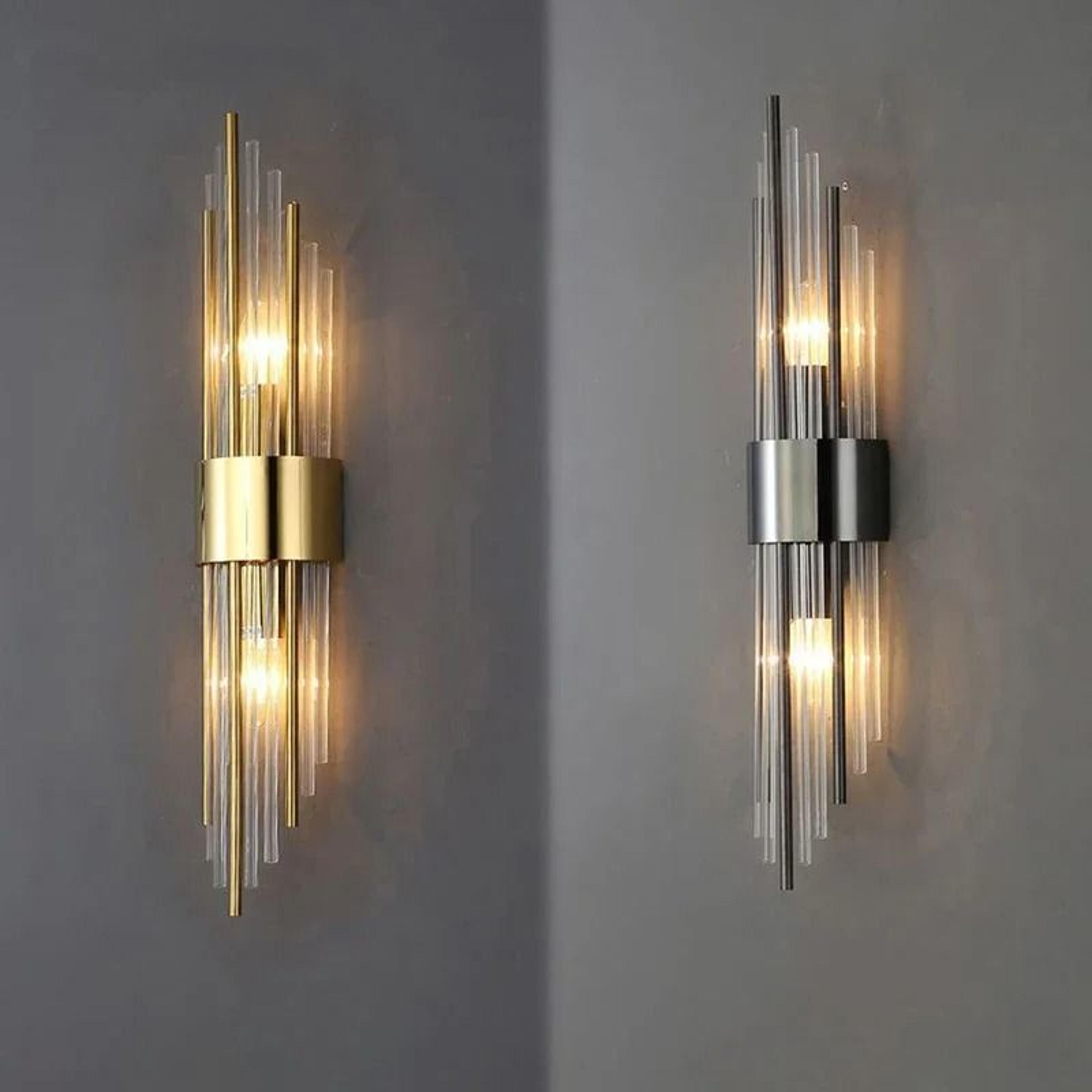 luxury gold led wall sconce lamp for bedroom, living room, and staircases