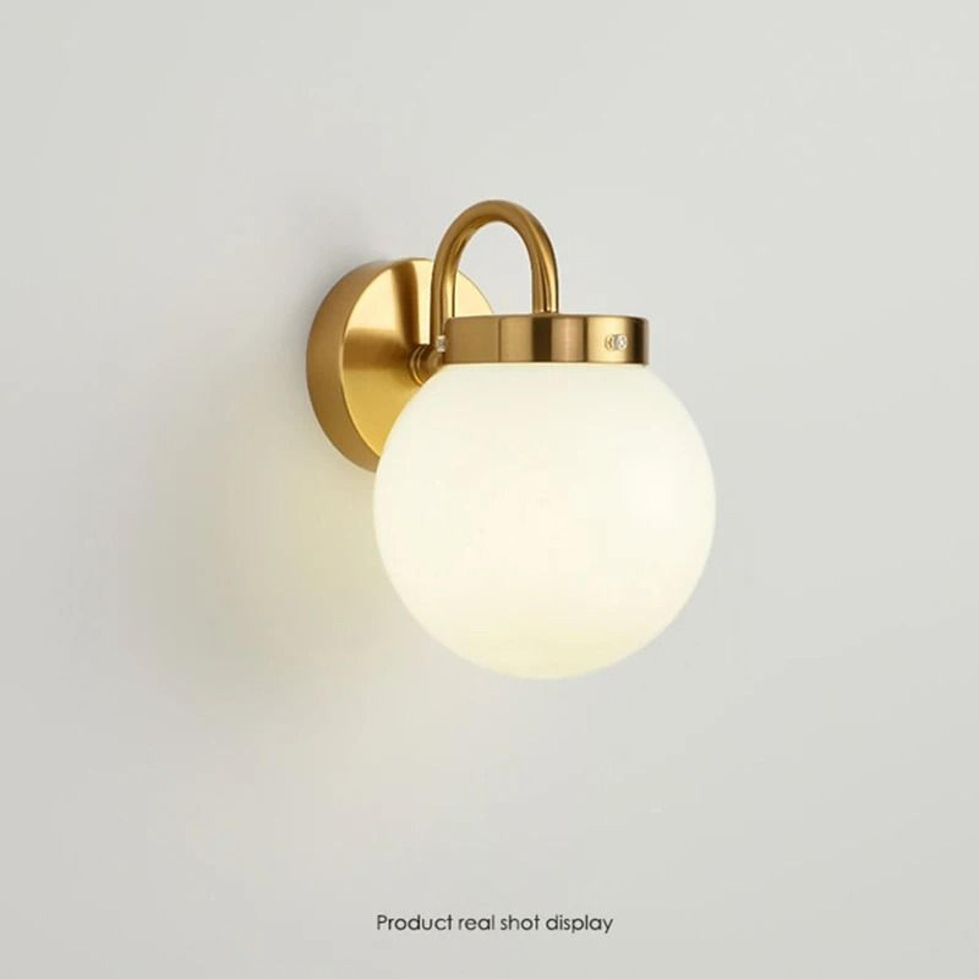 modern nordic glass globe led wall sconce lamp for bedroom, living room, and hotel decor