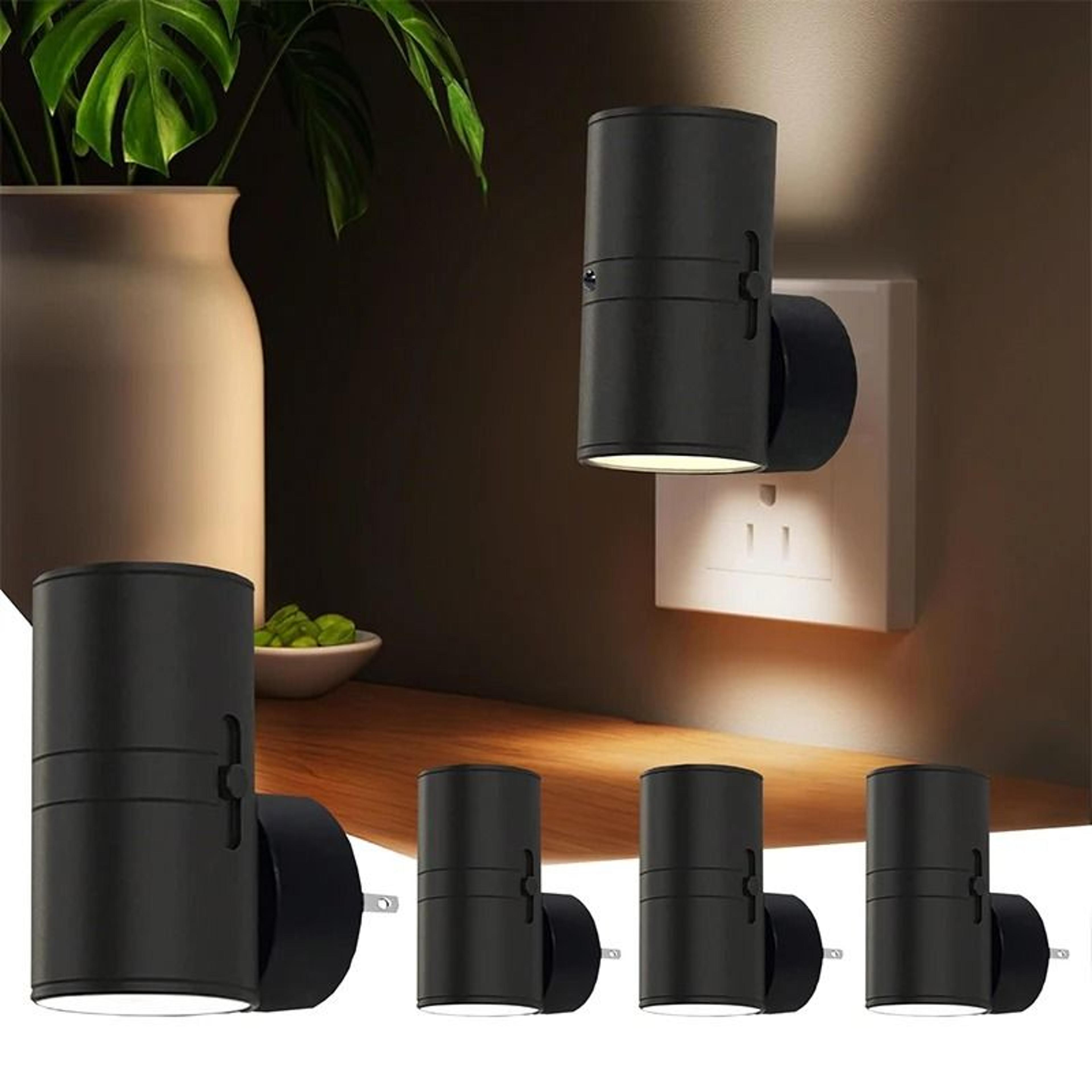 led plug-in night light with dusk-to-dawn sensor for bedrooms, corridors, and stairs