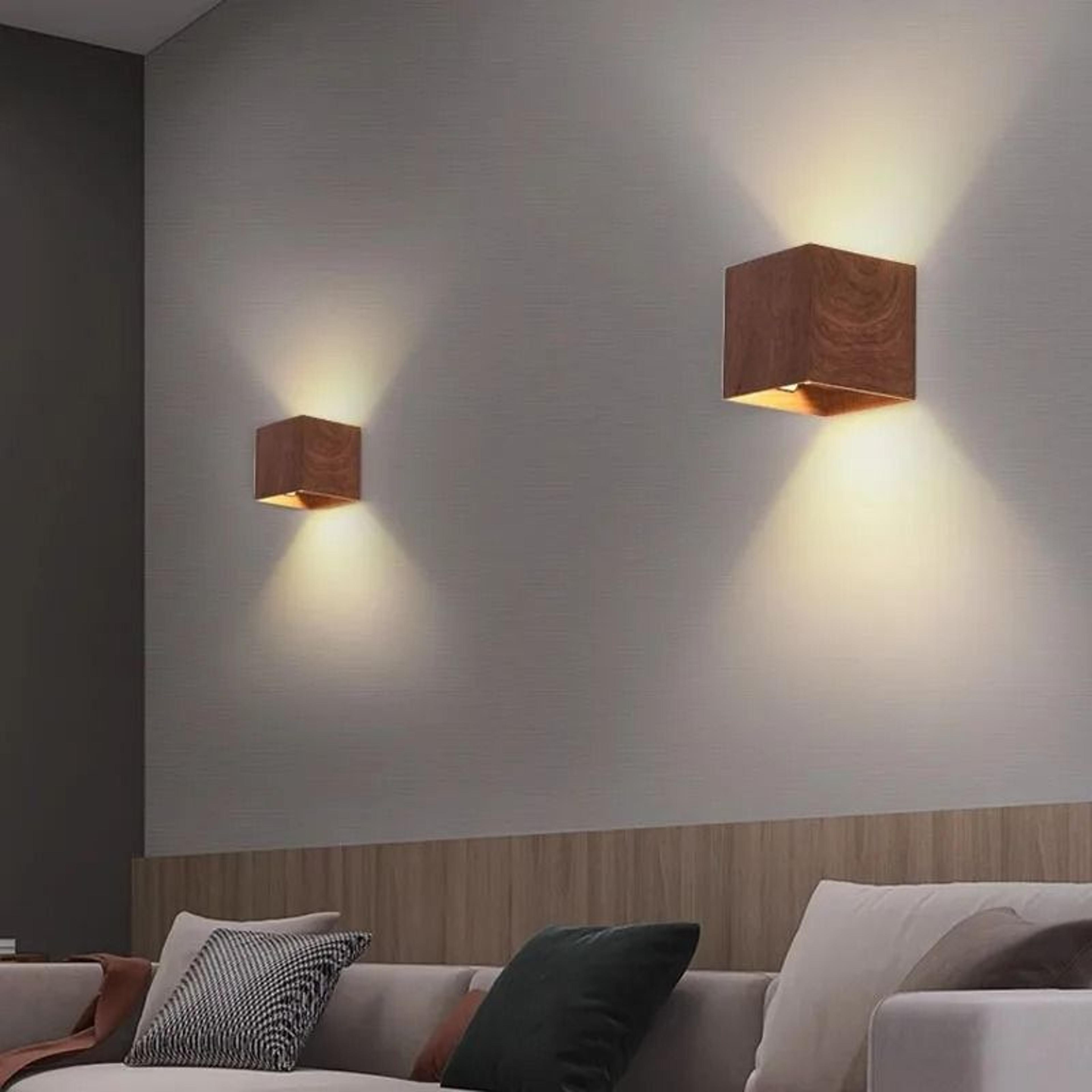 nordic wooden up down led wall lamp sconce for bedside, living room, and corridor