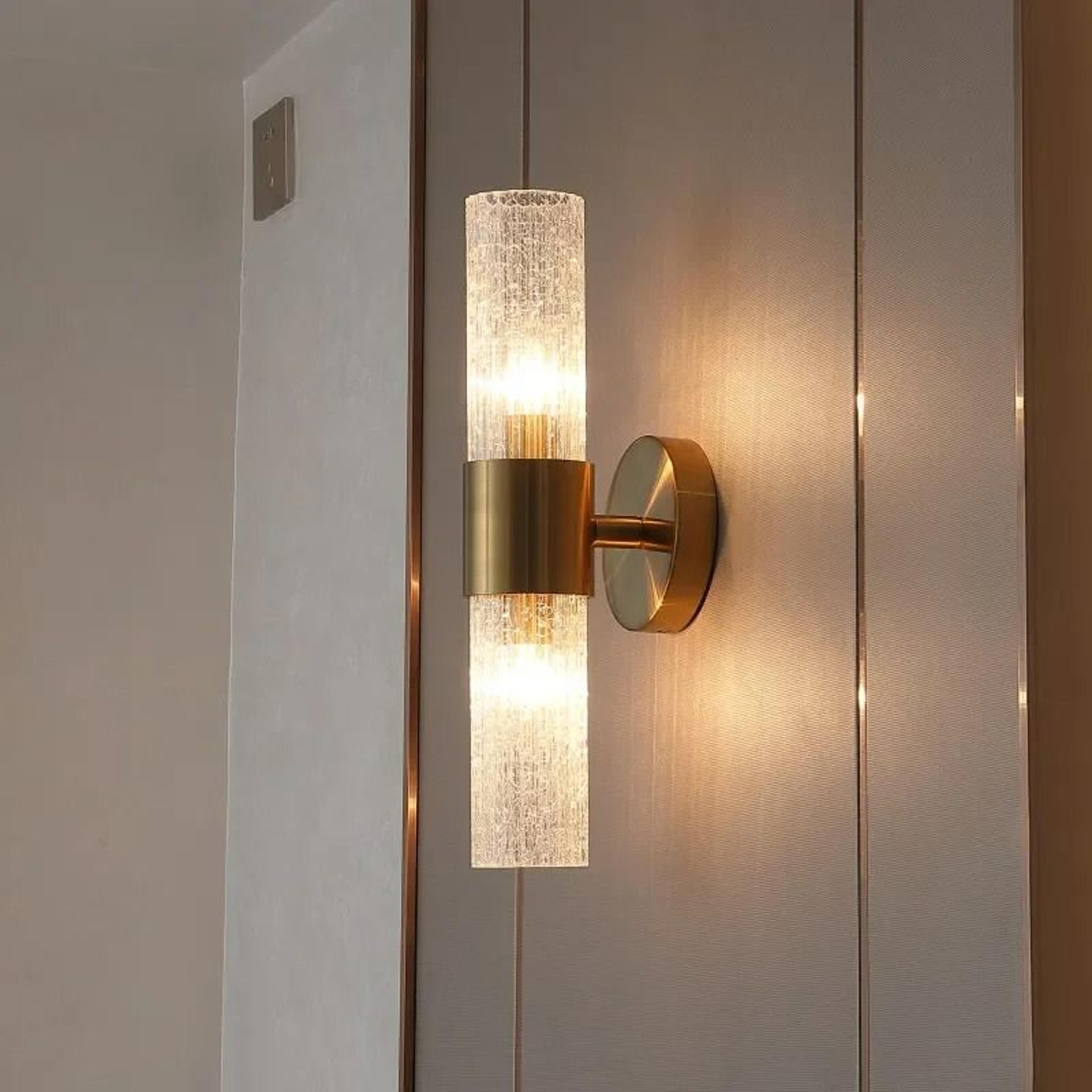 luxury modern crystal wall lamp sconce with led bulbs for bedroom, living room, and background wall