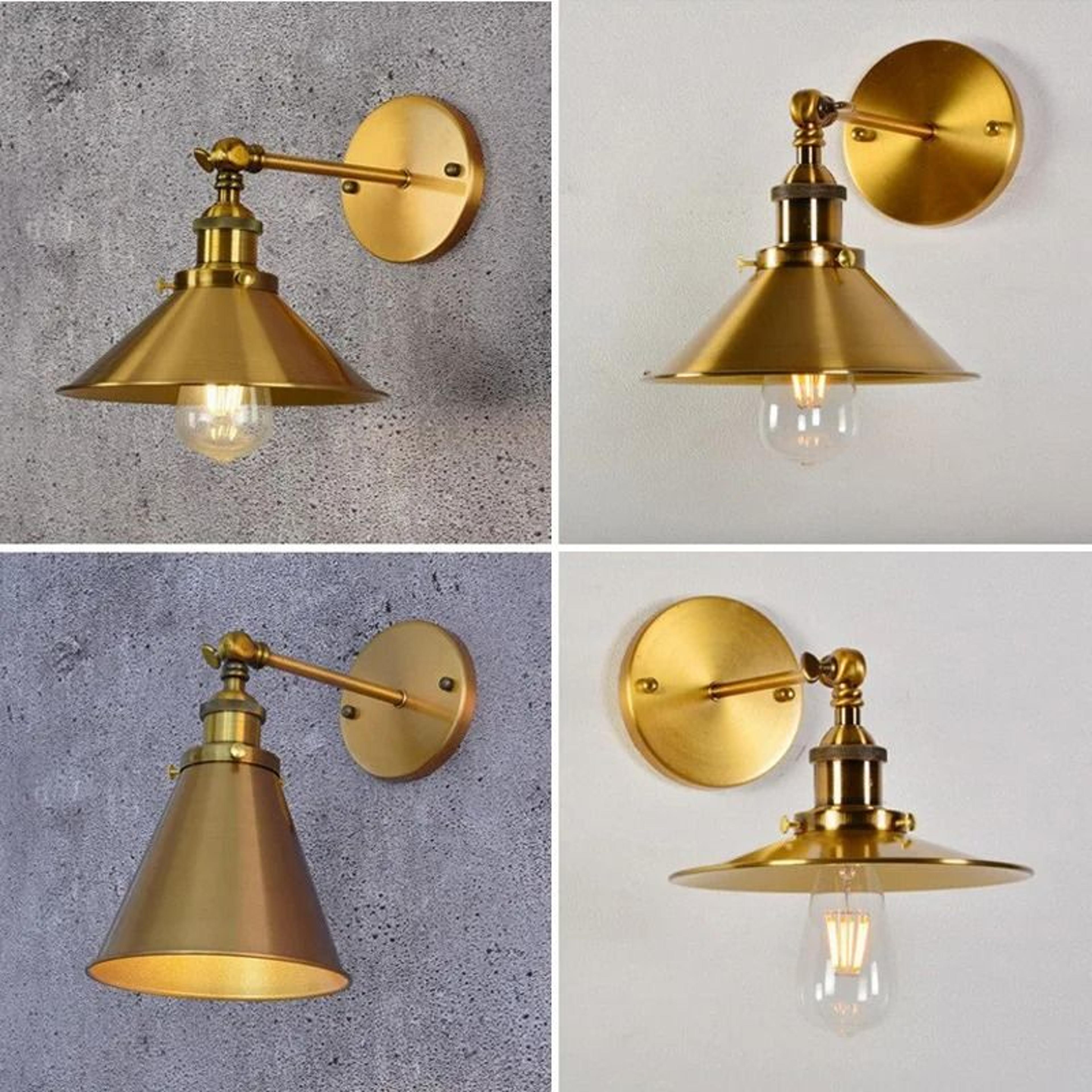 retro bronze american wall lamp with adjustable rocker arm for bedroom, study, and staircase