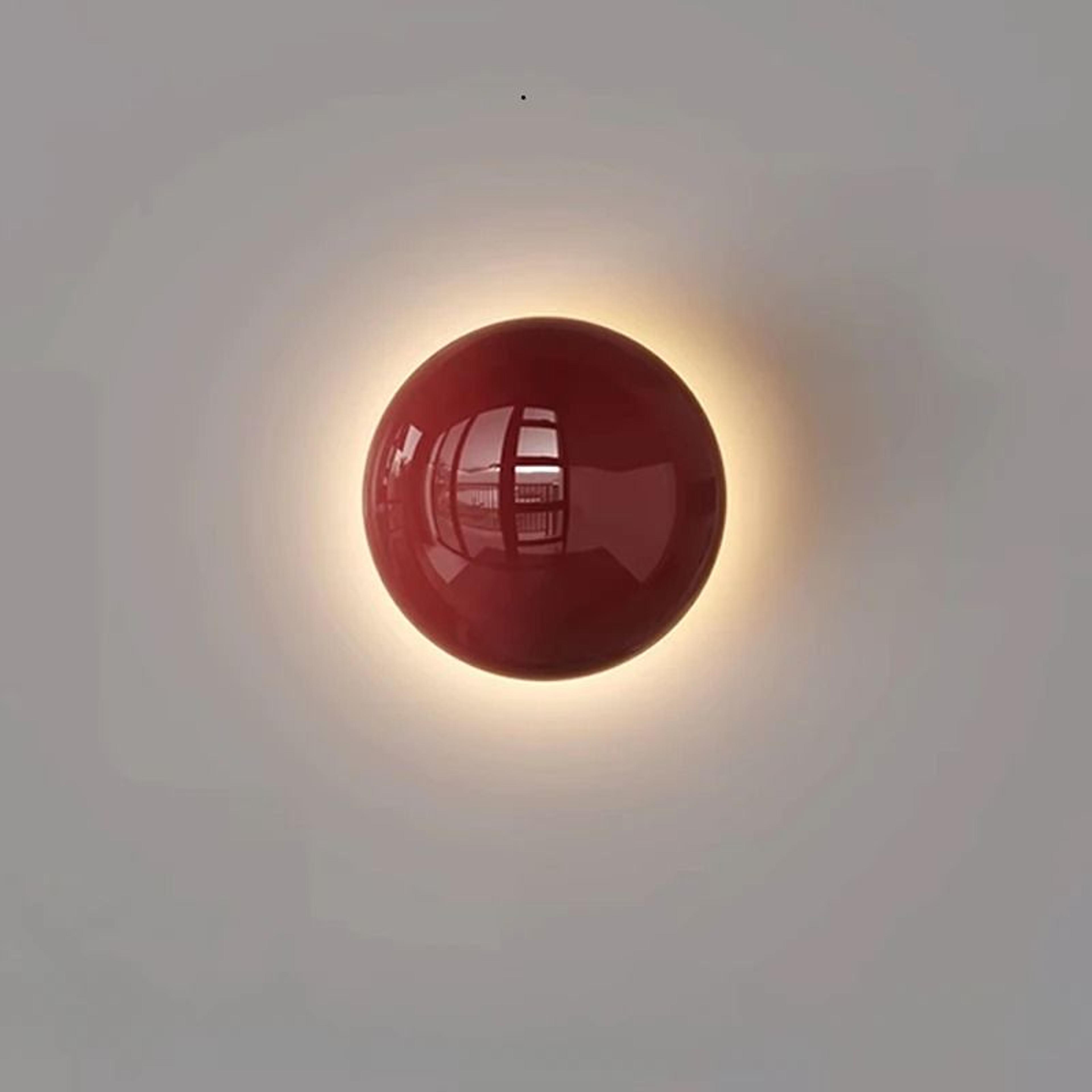modern red round metal led wall lamp and ceiling light for bedroom, living room, and corridor