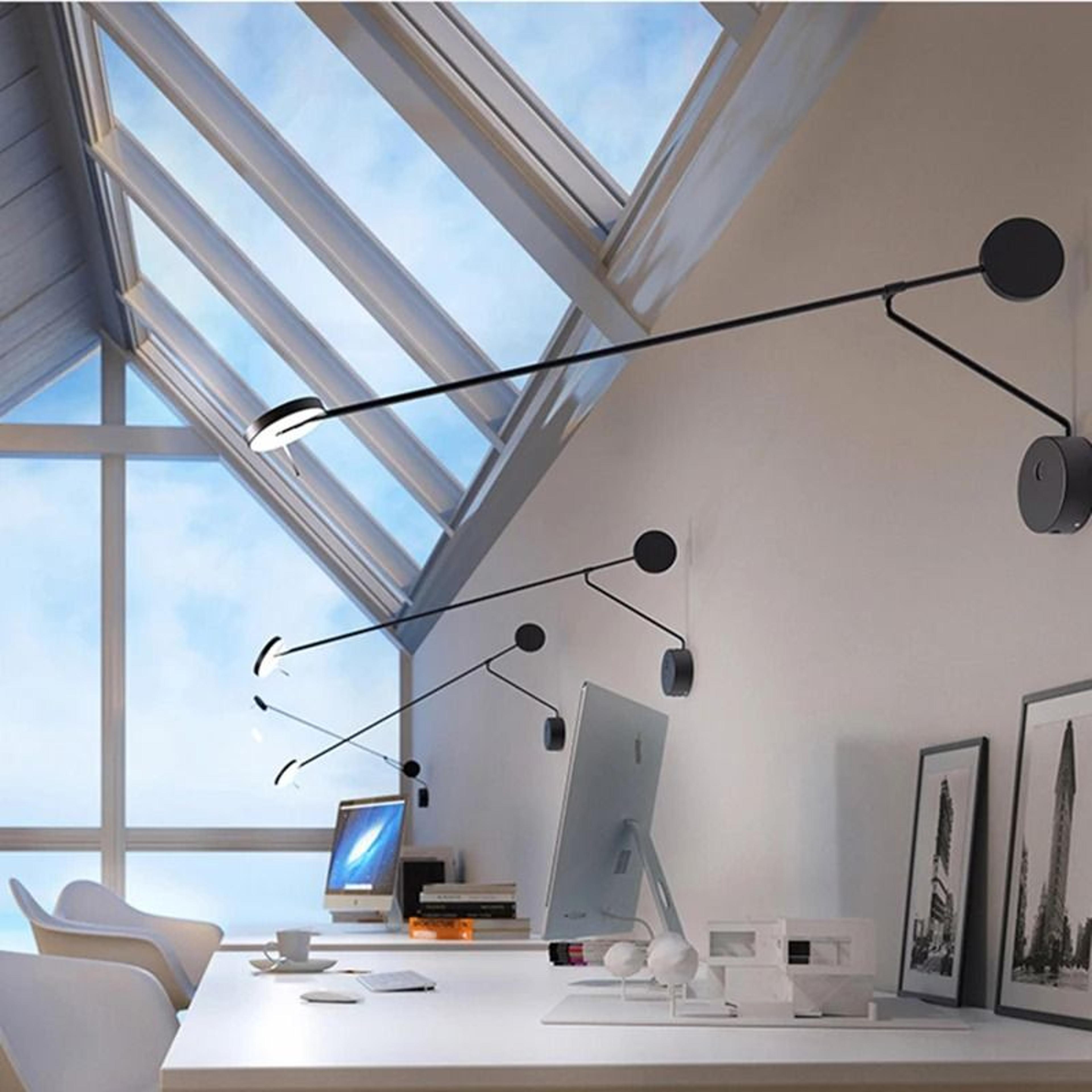 minimalist long swing arm led wall lamp sconce for bedside, office, and living room