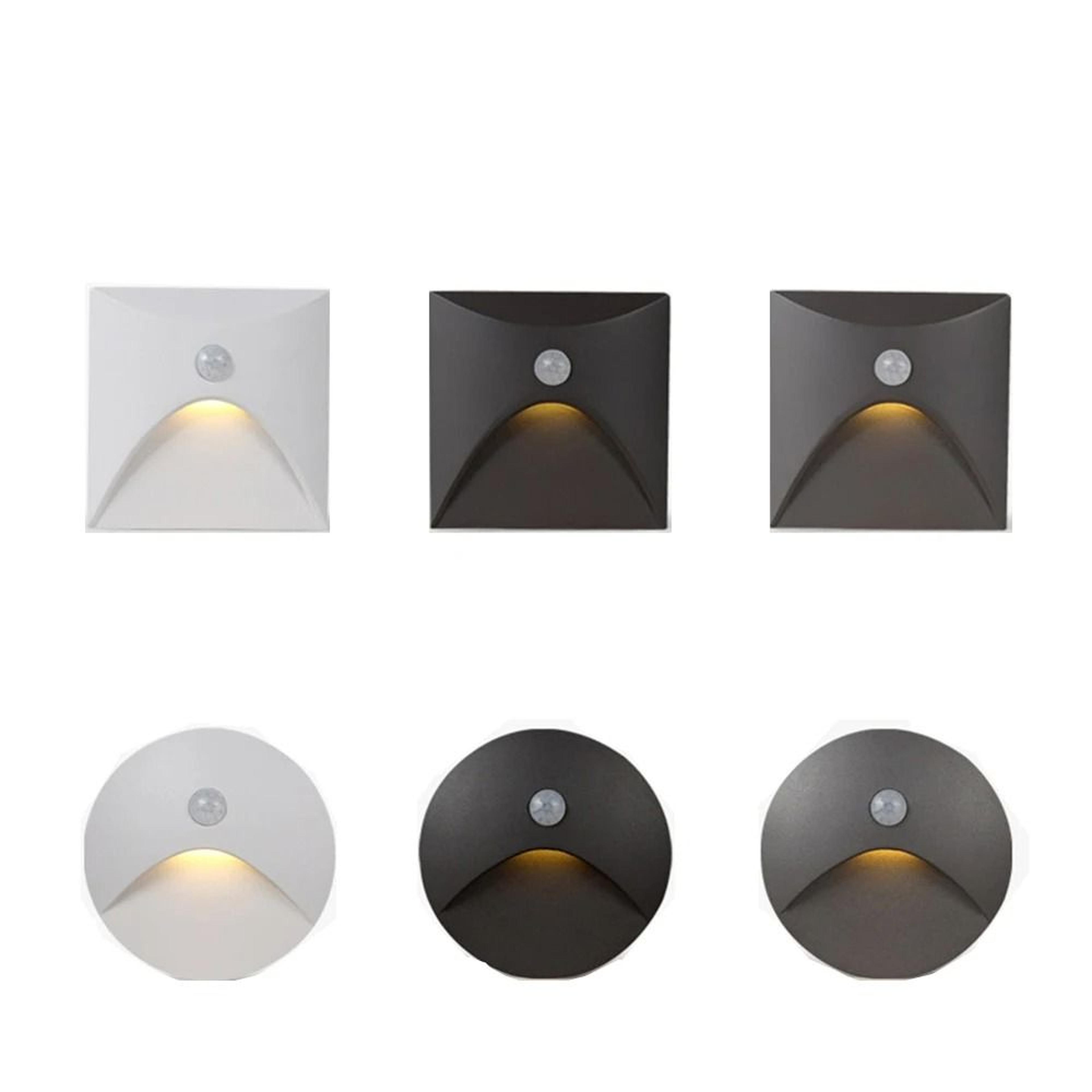 recessed waterproof led wall step light with pir motion sensor for staircase, corridor, and outdoor fence