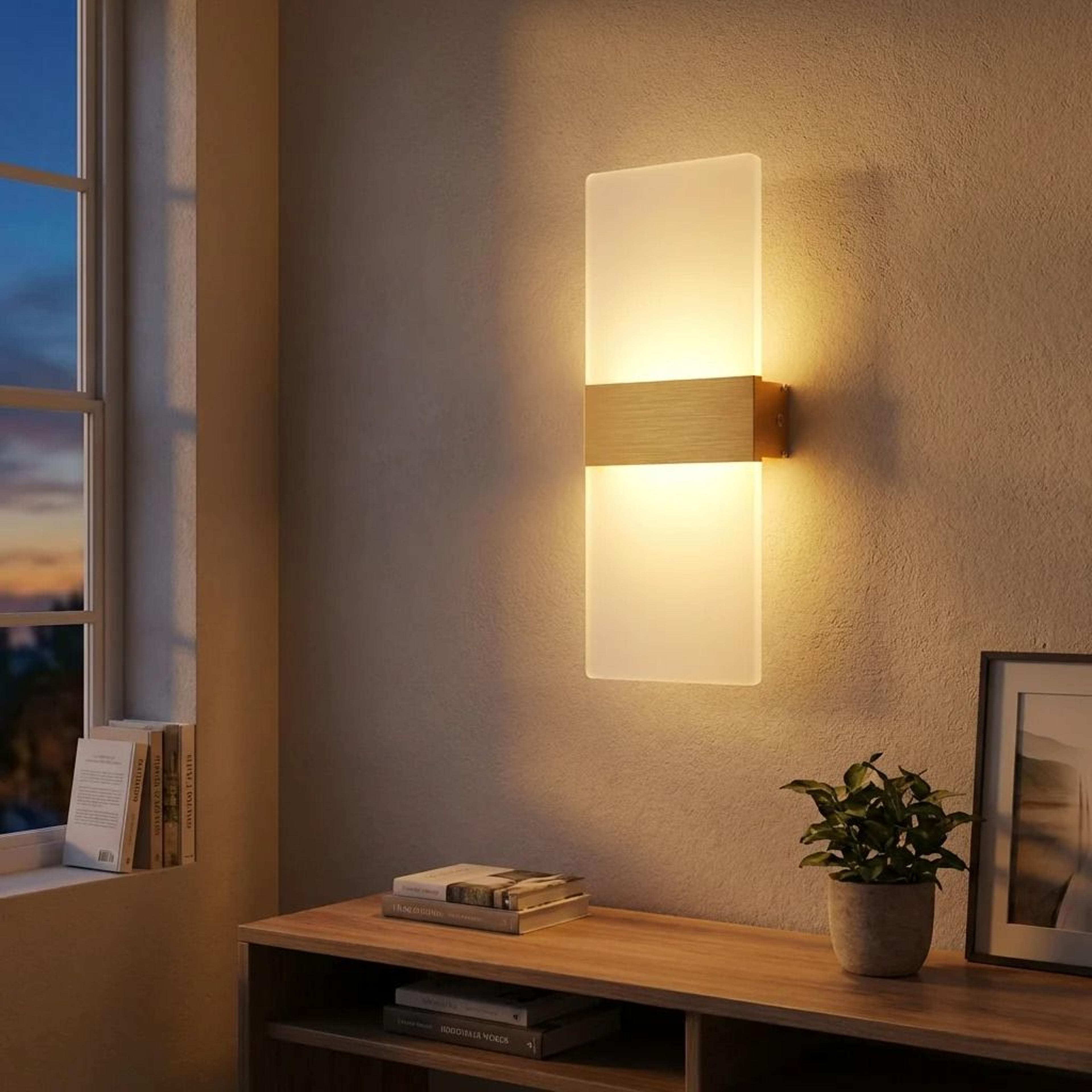 modern acrylic led up down wall sconce light for bedroom, hallway, and staircase