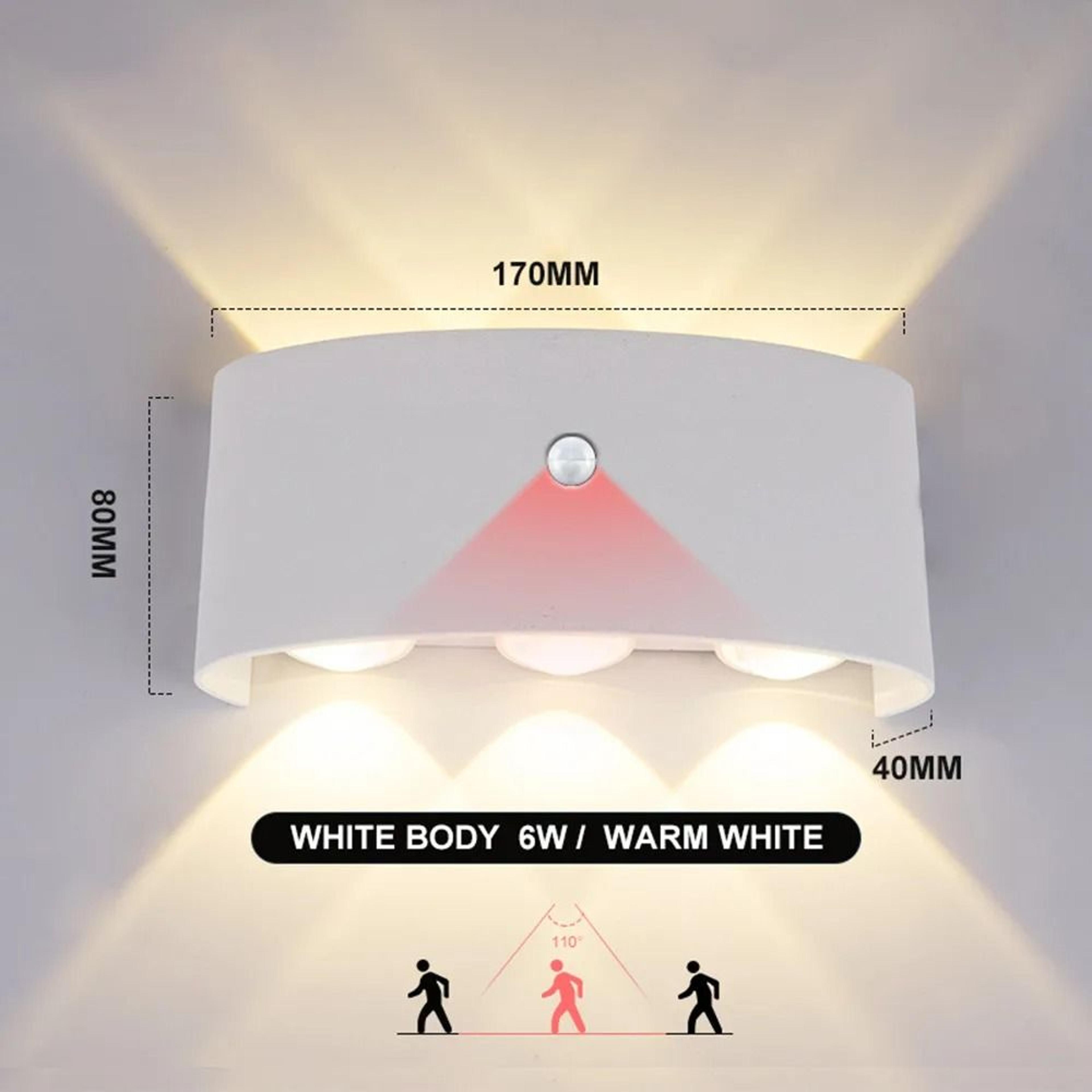 modern nordic pir motion sensor waterproof led wall light for outdoor garden, living room, bedroom, and stairs