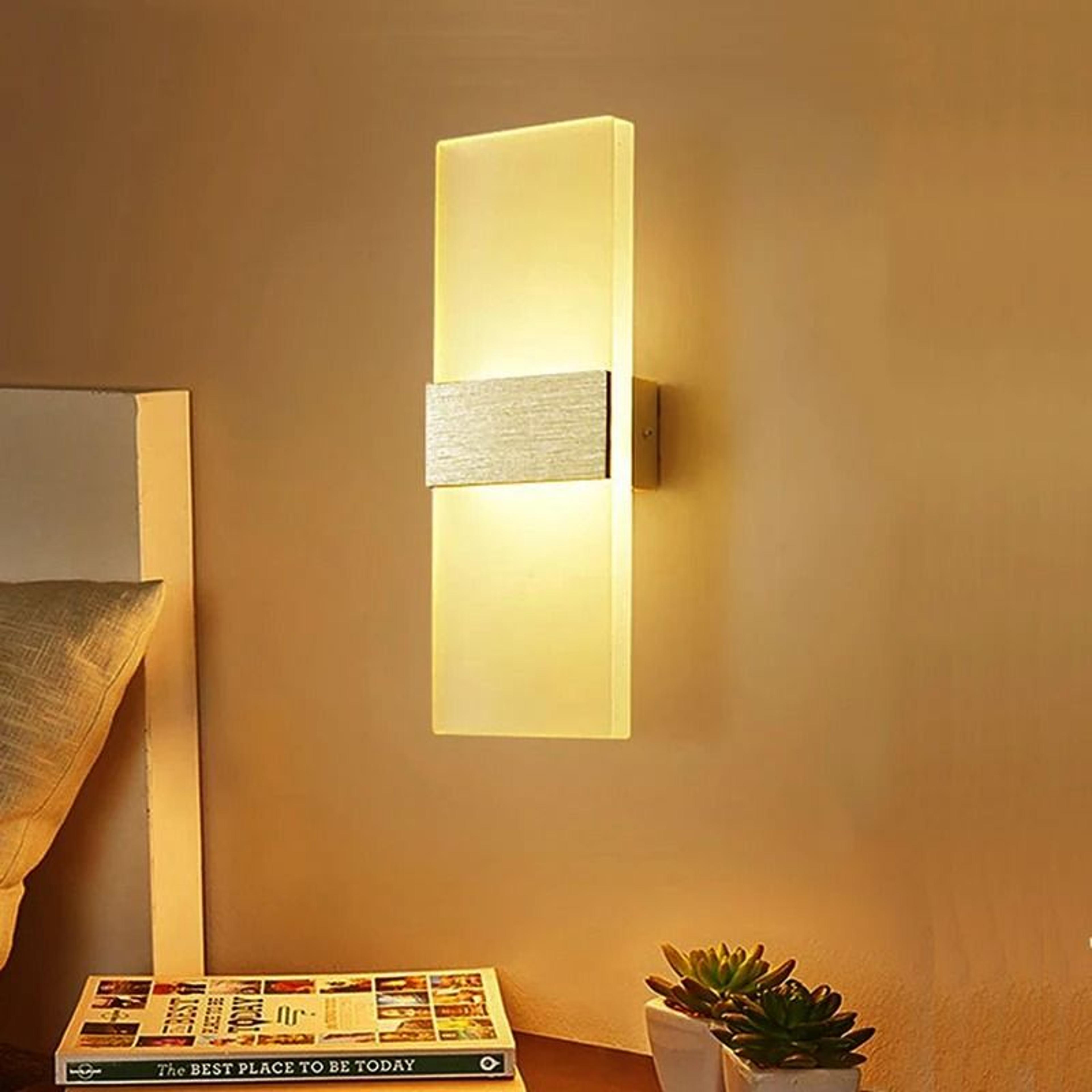 modern minimalist acrylic led wall light for bedroom, bedside, and living room