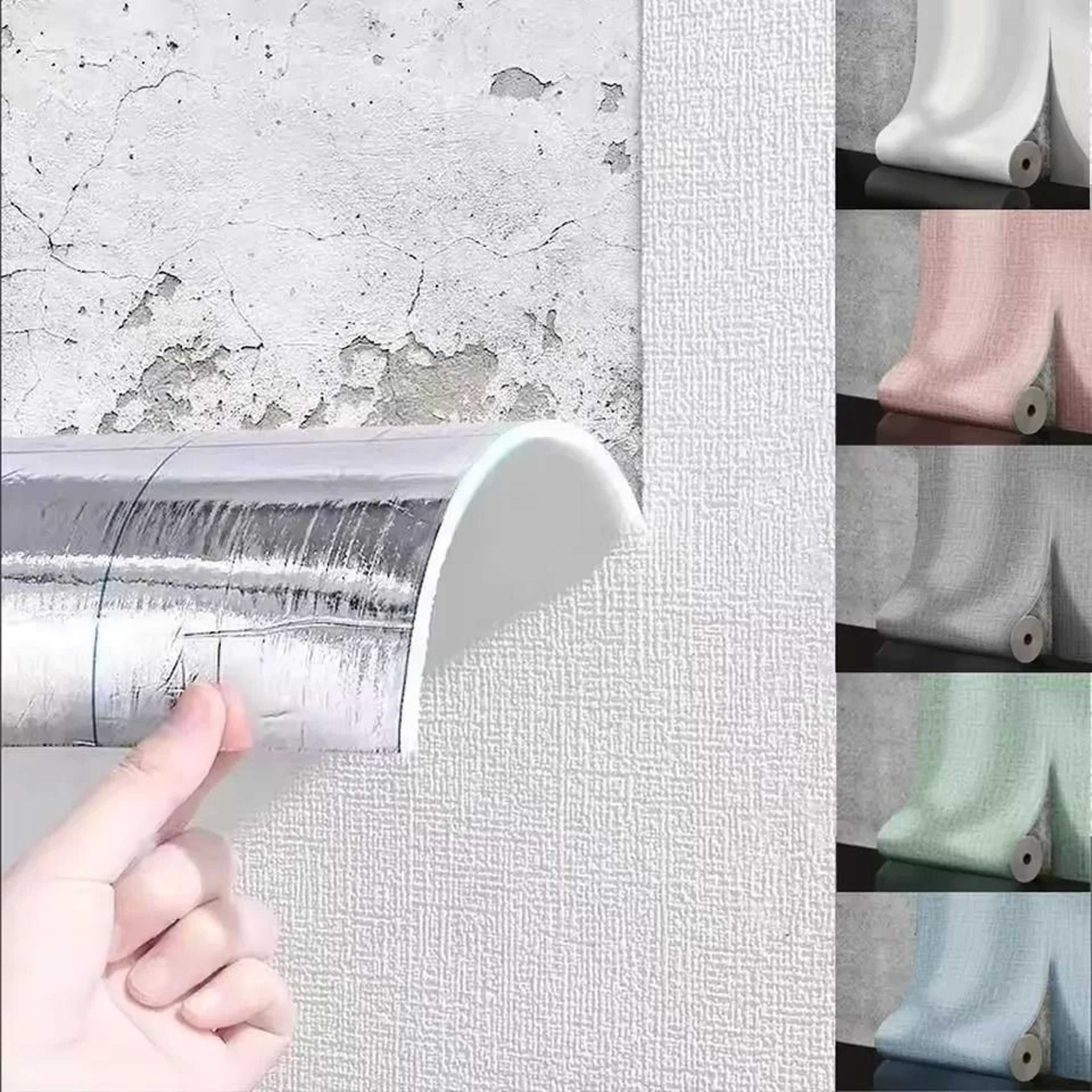 3d continuous self adhesive linen wallpaper waterproof wall sticker for bedroom, living room, and kitchen cabinet