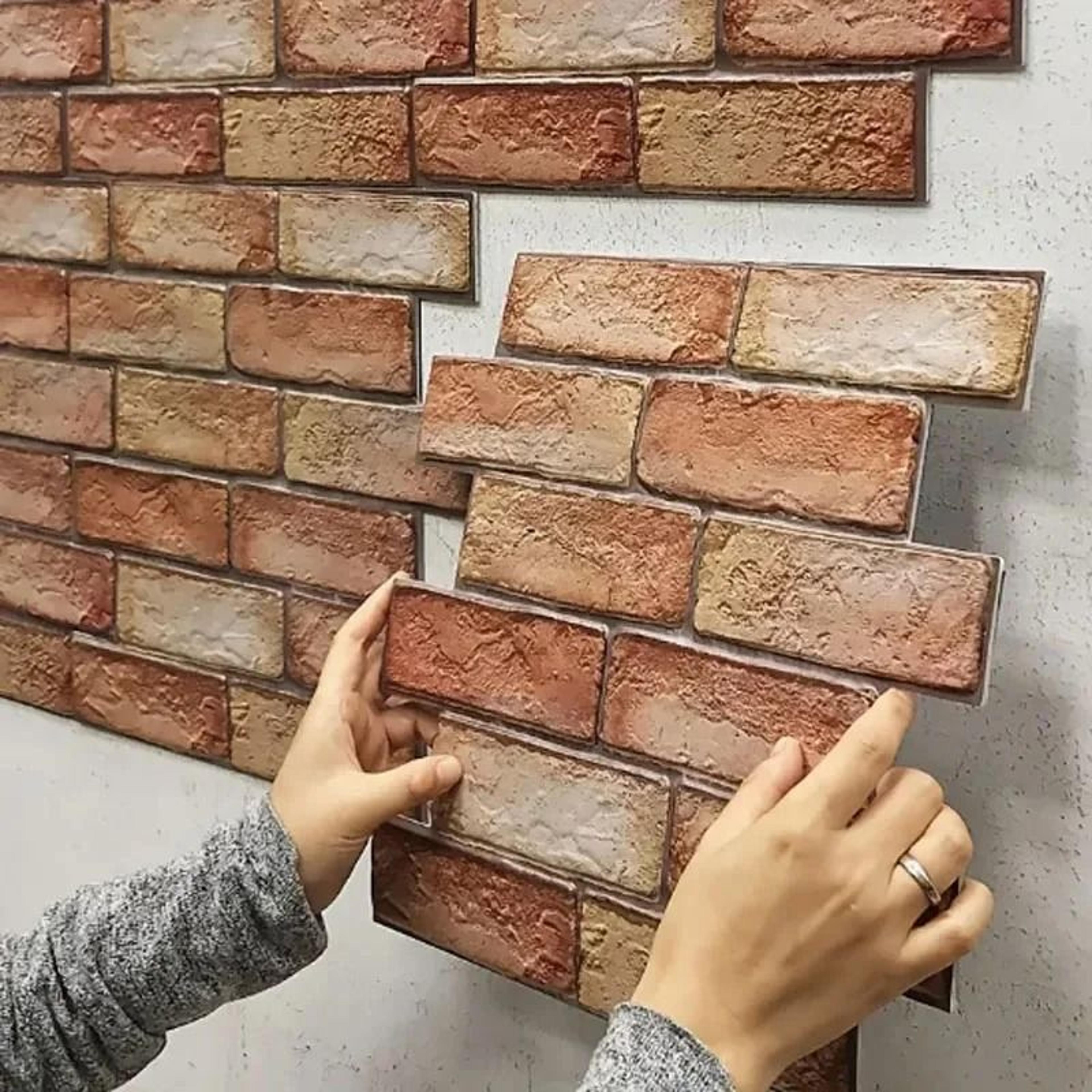 retro brick 3d waterproof self adhesive wall panels for bathroom, kitchen, and fireplace accent
