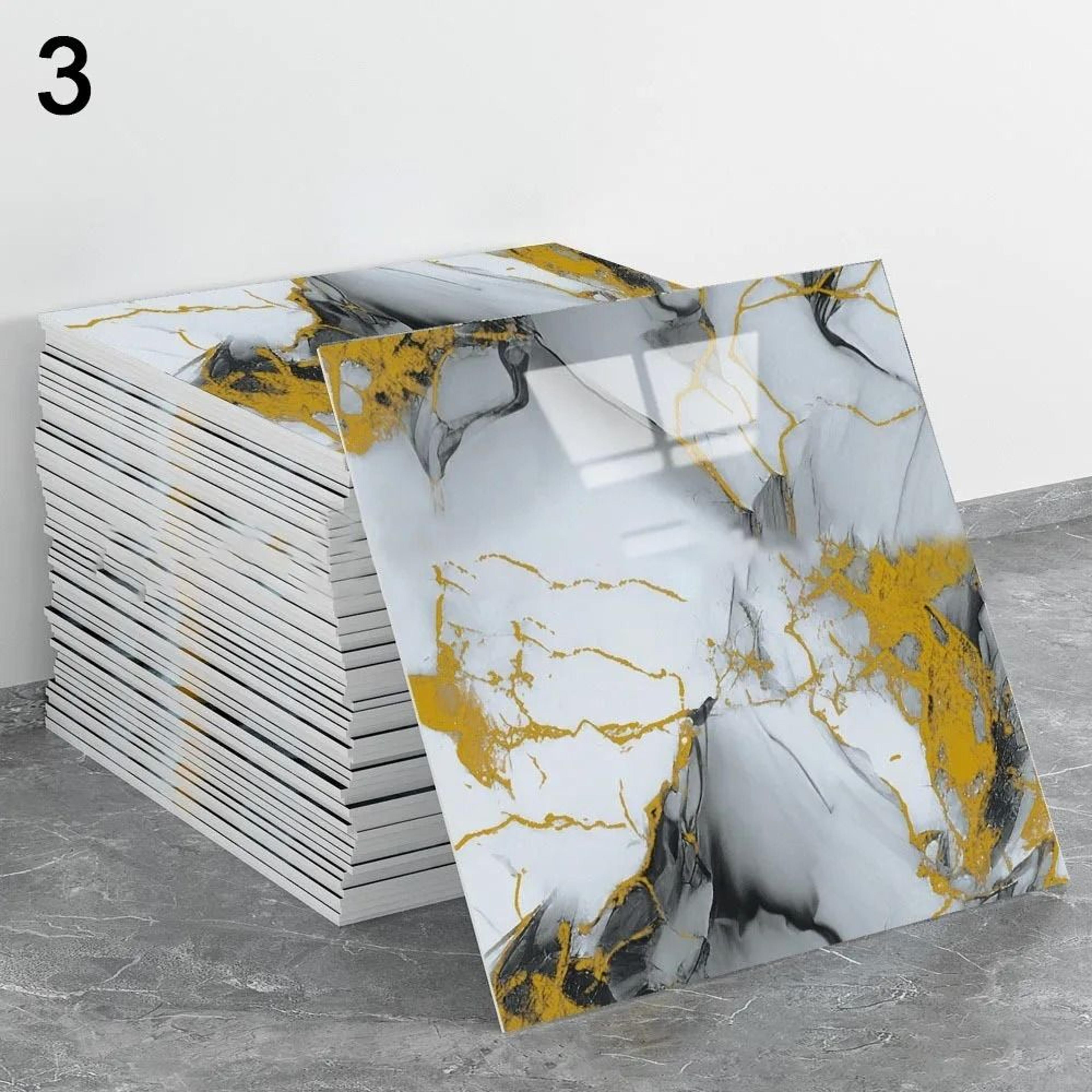 new 3d self adhesive tiles floor stickers waterproof anti collision marble pattern wallpaper