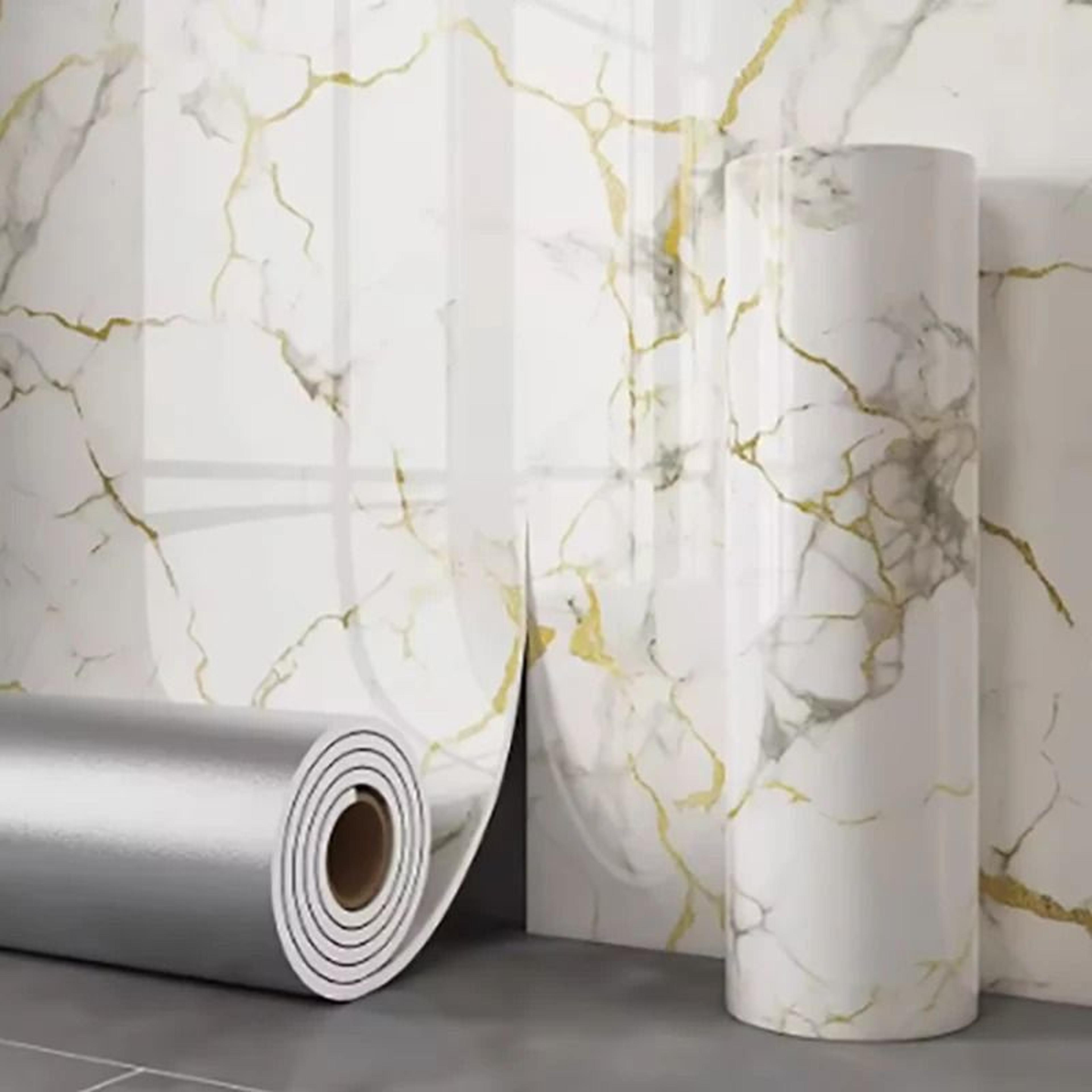 marble thick foam imitation ceramic tile self adhesive waterproof wallpaper wall sticker
