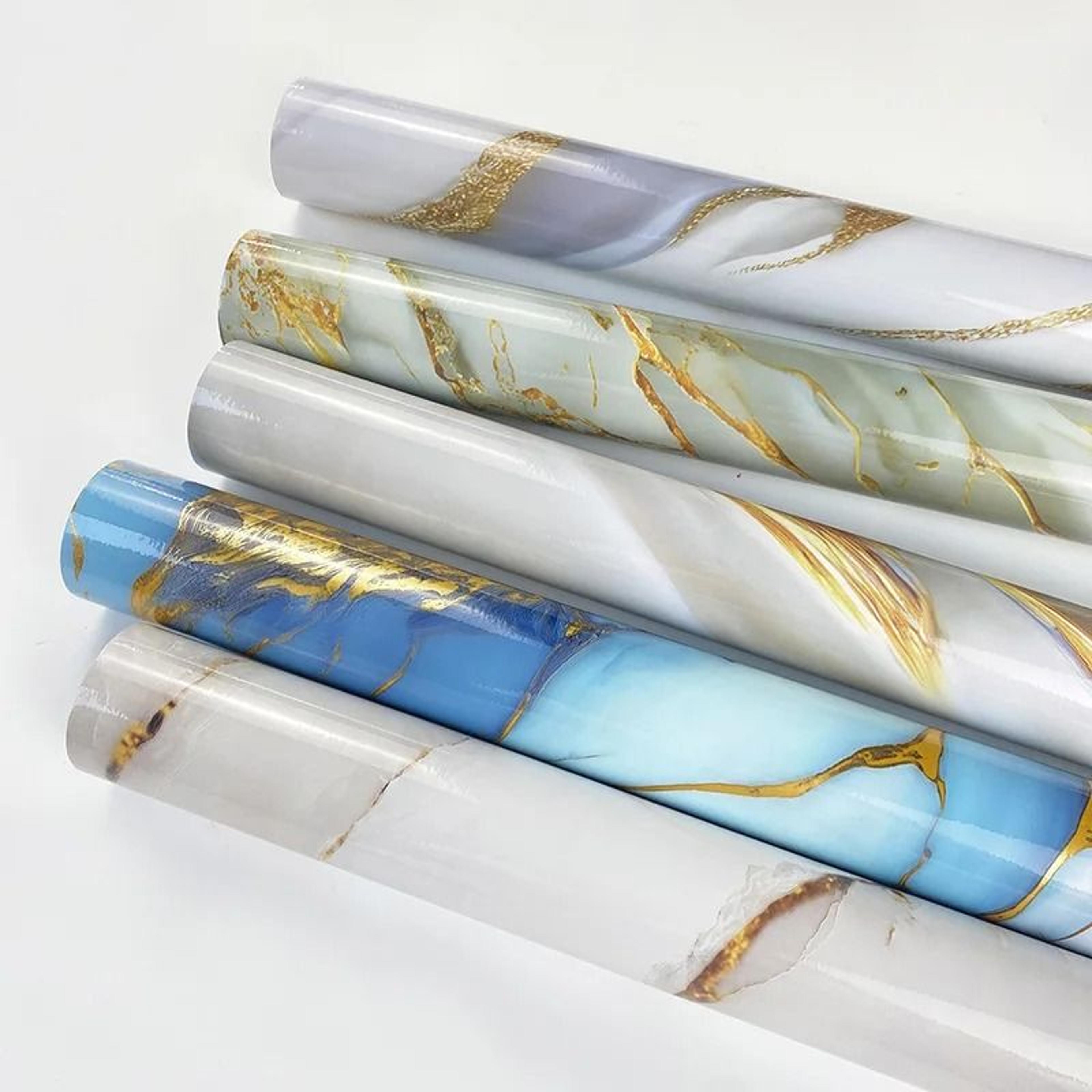 smooth marble pattern self adhesive wallpaper oil resistant and waterproof furniture renovation sticker