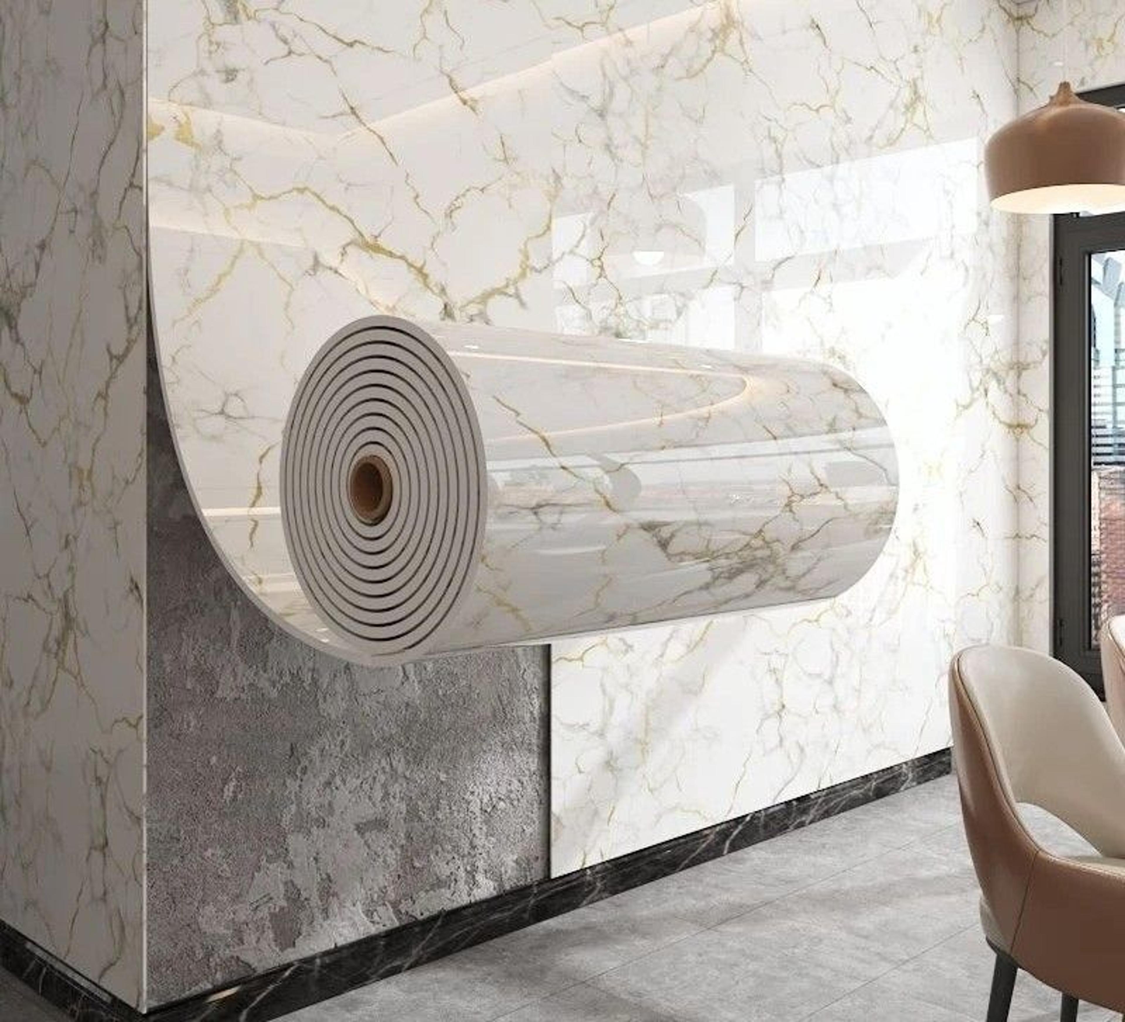 thick foam marble peel and stick wallpaper waterproof self adhesive tile wall paper for bedroom decoration