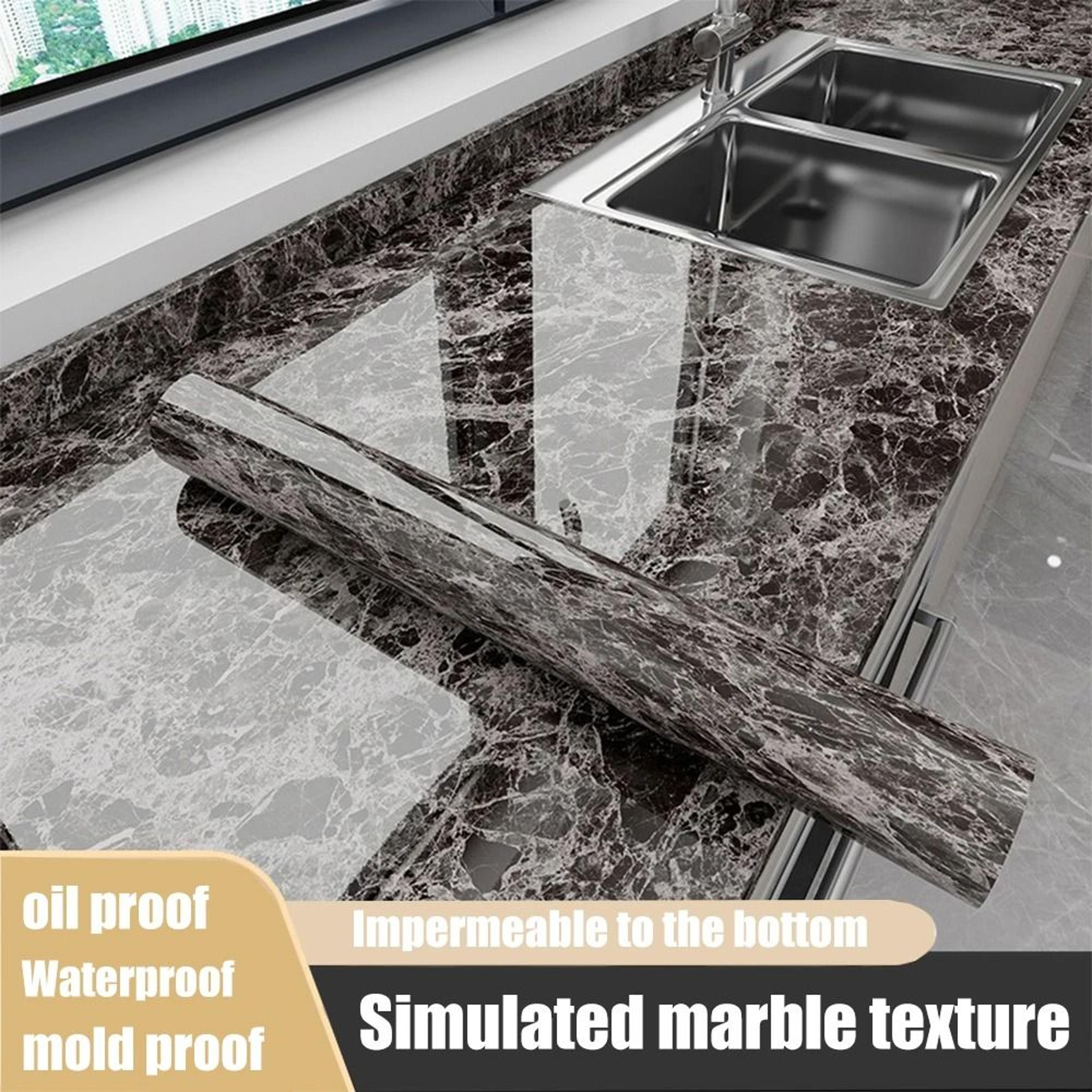 heat resistant polished mineral contact paper waterproof oil proof self adhesive cabinet and countertop renewal film