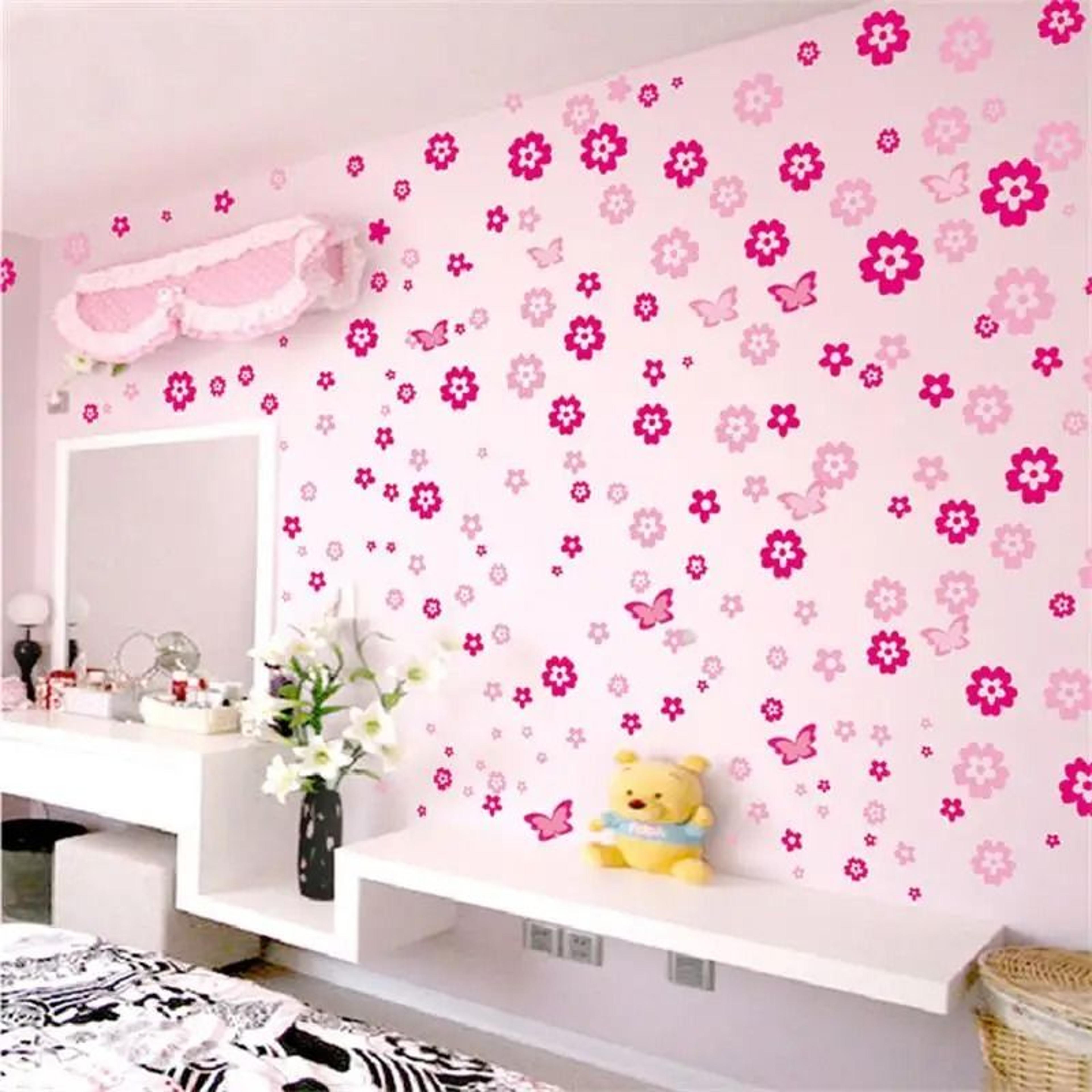 botanical floral art wall decals 108 piece pack self adhesive vinyl stickers for bedroom living room and home nursery de