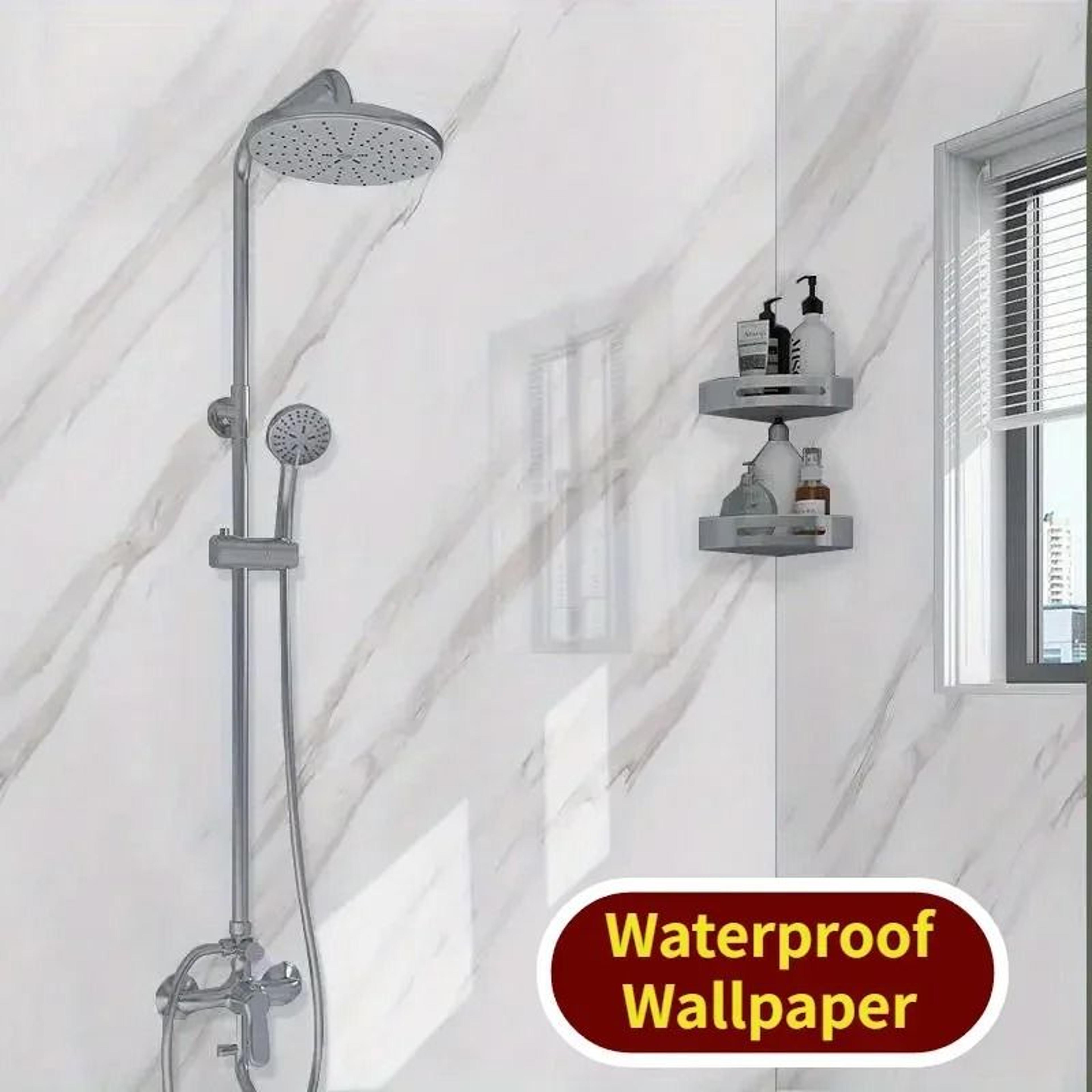 extra wide polished stone surface film waterproof self adhesive vinyl wallpaper for kitchen and bathroom renovations