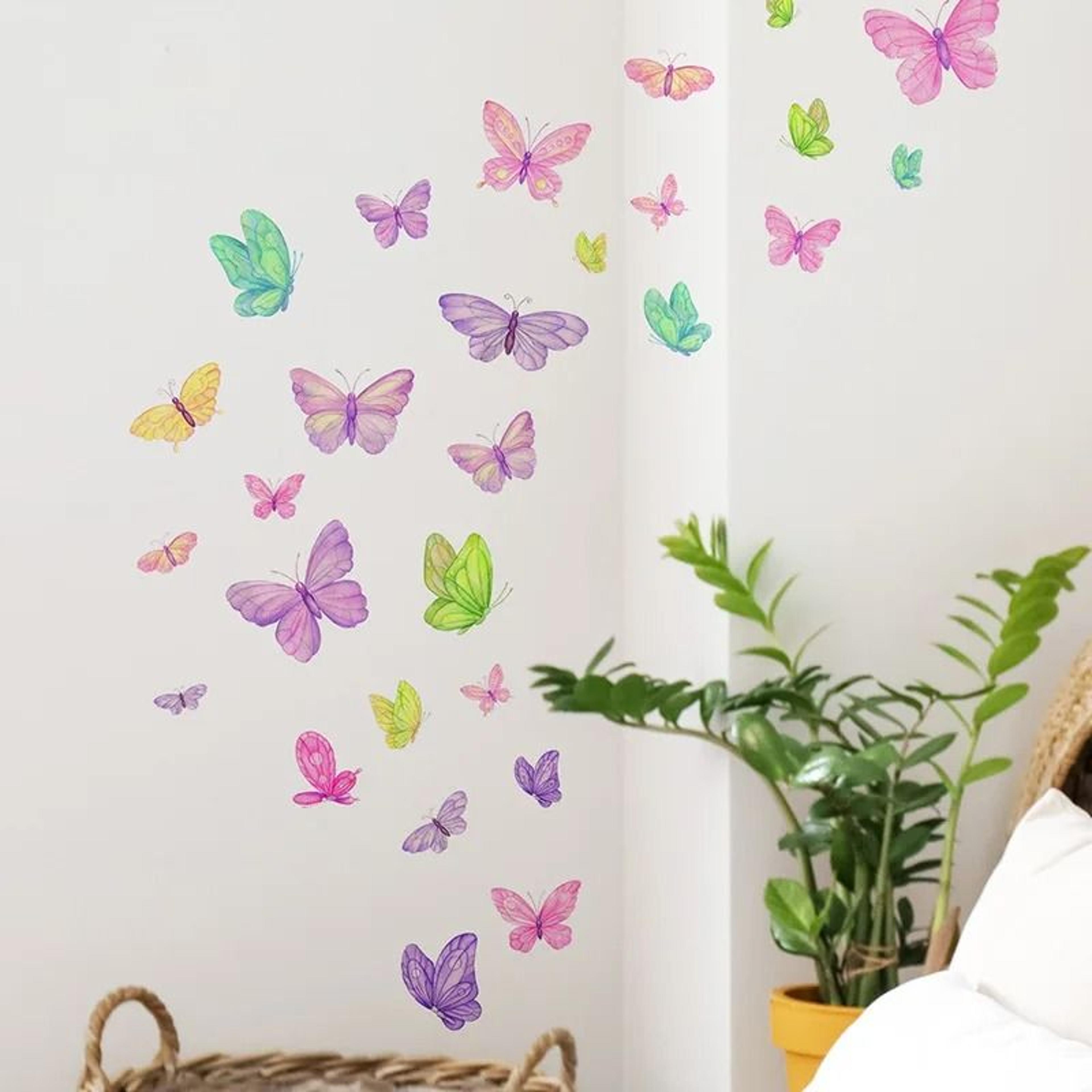 enchanting fluttering wings art wall decals self adhesive removable vinyl stickers for kids room bedroom and living room