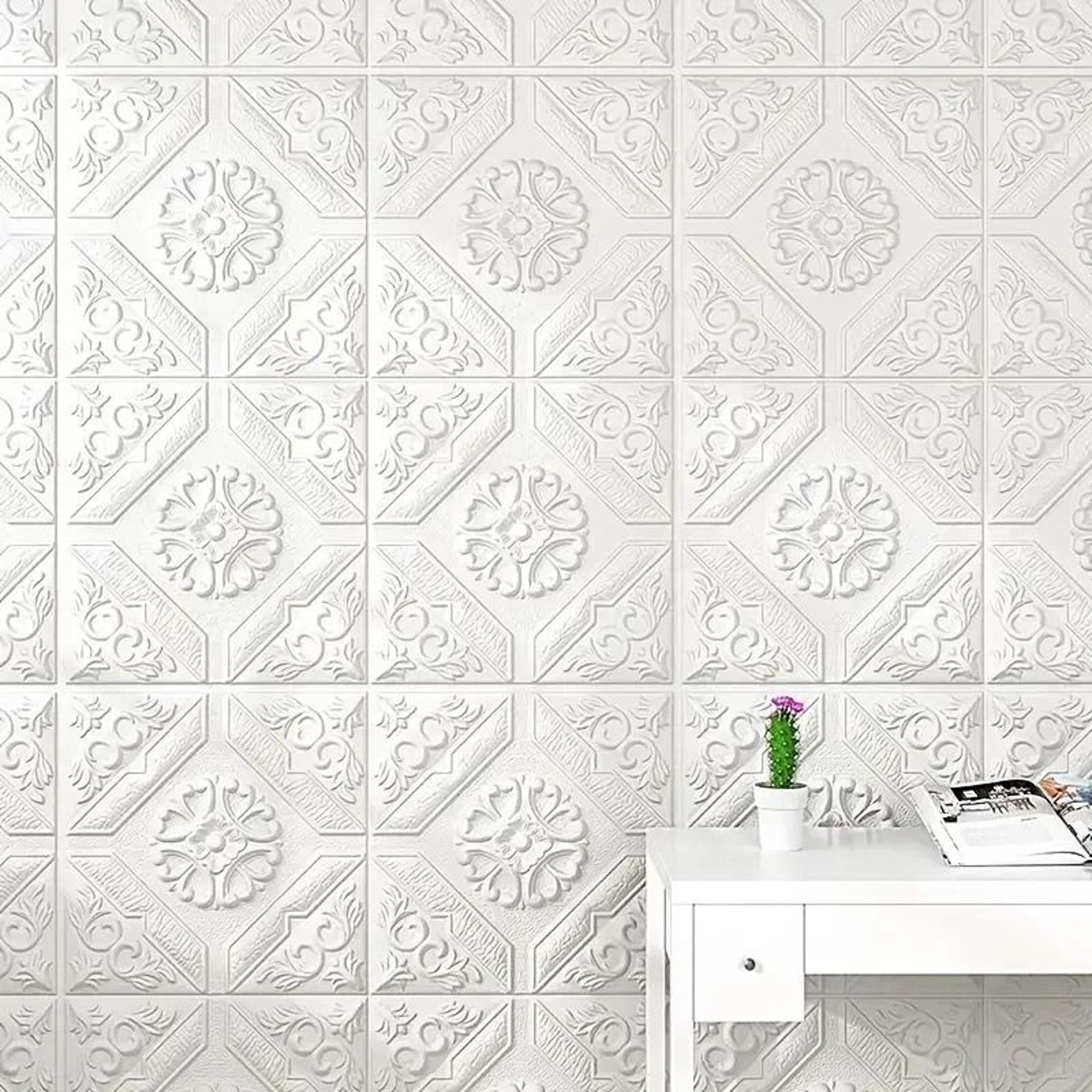 thickened foam dimensional ceiling surface panels waterproof moisture proof self adhesive 3d wall coverings for bathroom