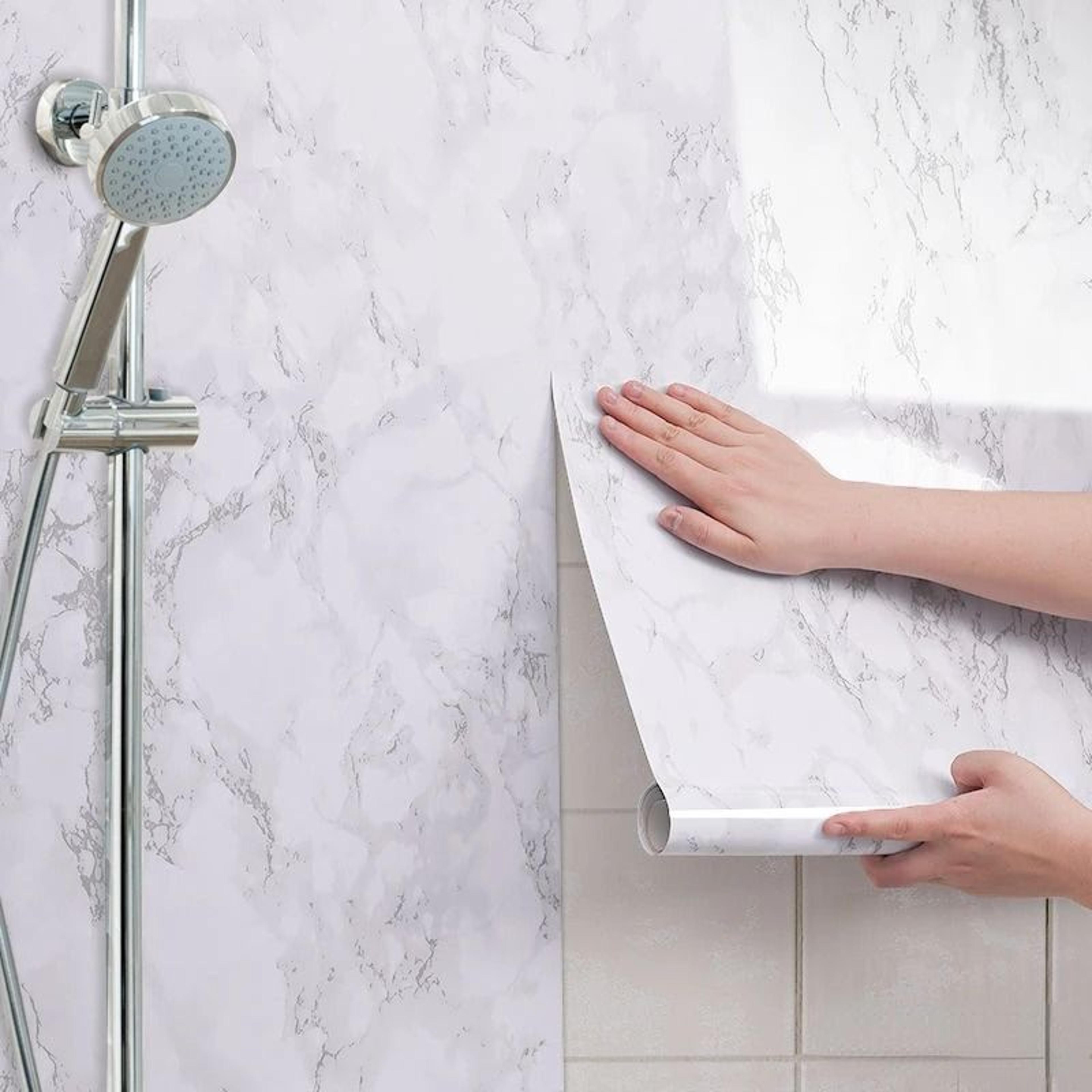 extra thick moisture proof waterproof self adhesive vinyl contact paper roll for bathroom vanity and toilet renovation