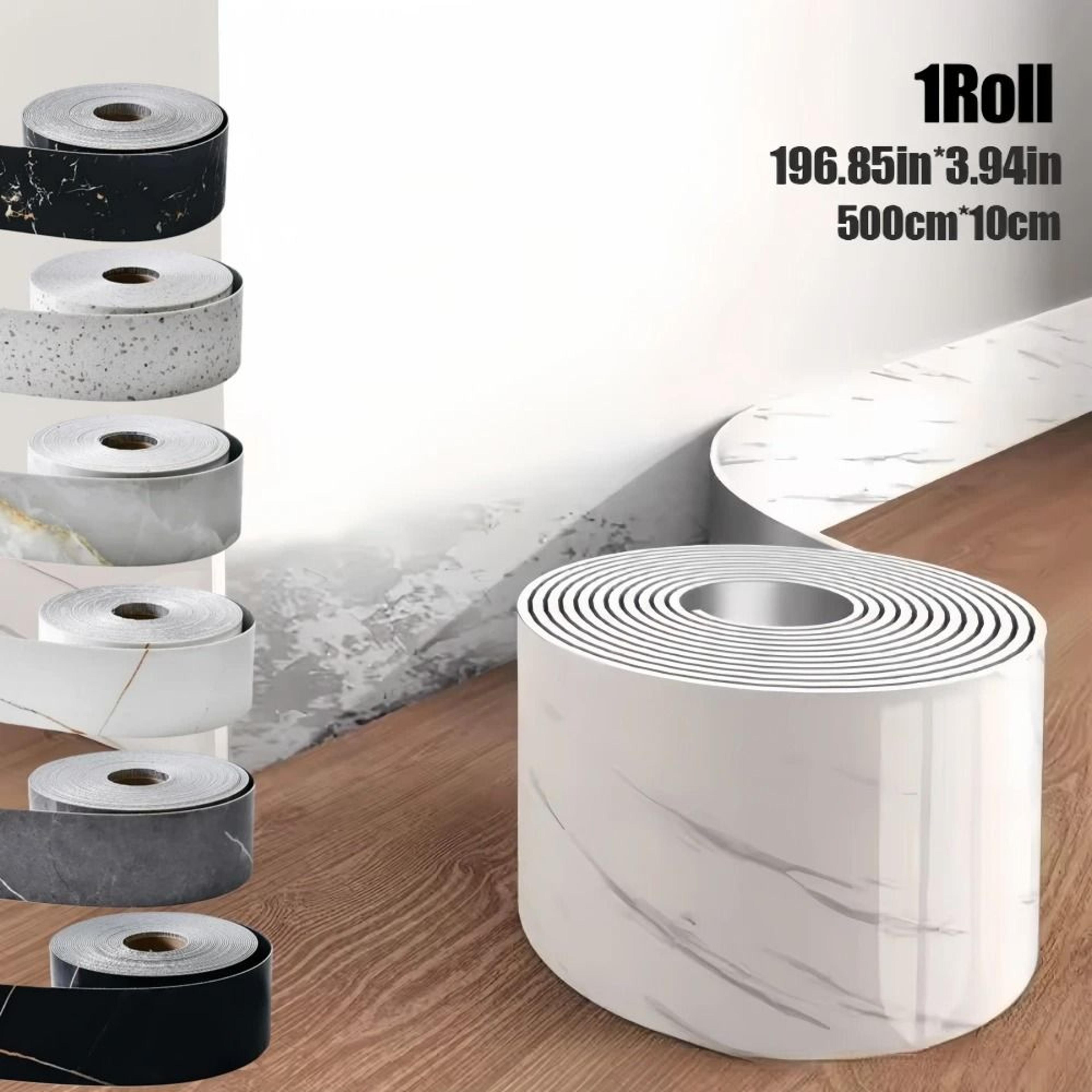 glossy stone pattern border ribbon waterproof self adhesive pvc skirting board and window sill protector sticker