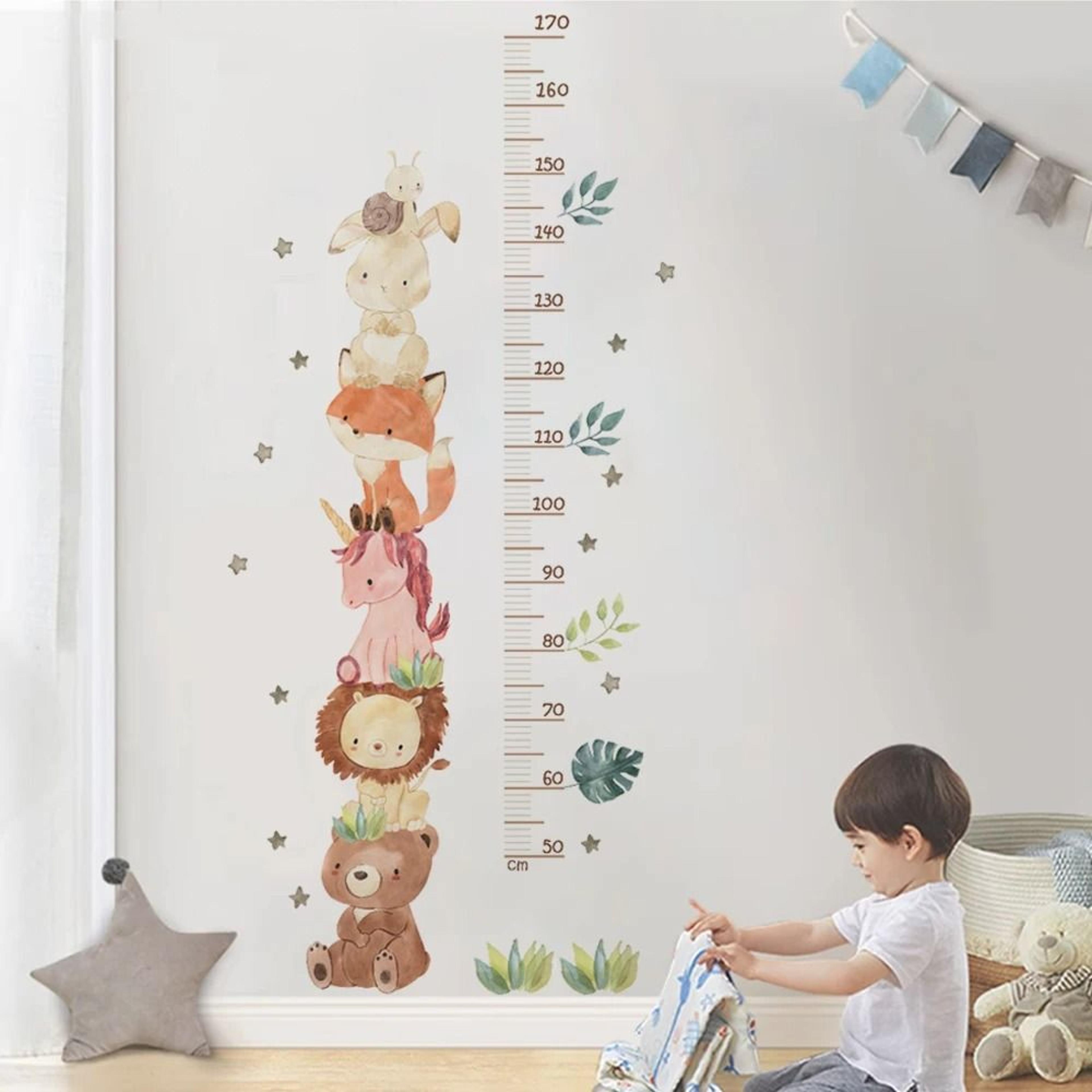 nordic forest animals height growth chart wall decal waterproof self adhesive pvc height measure sticker