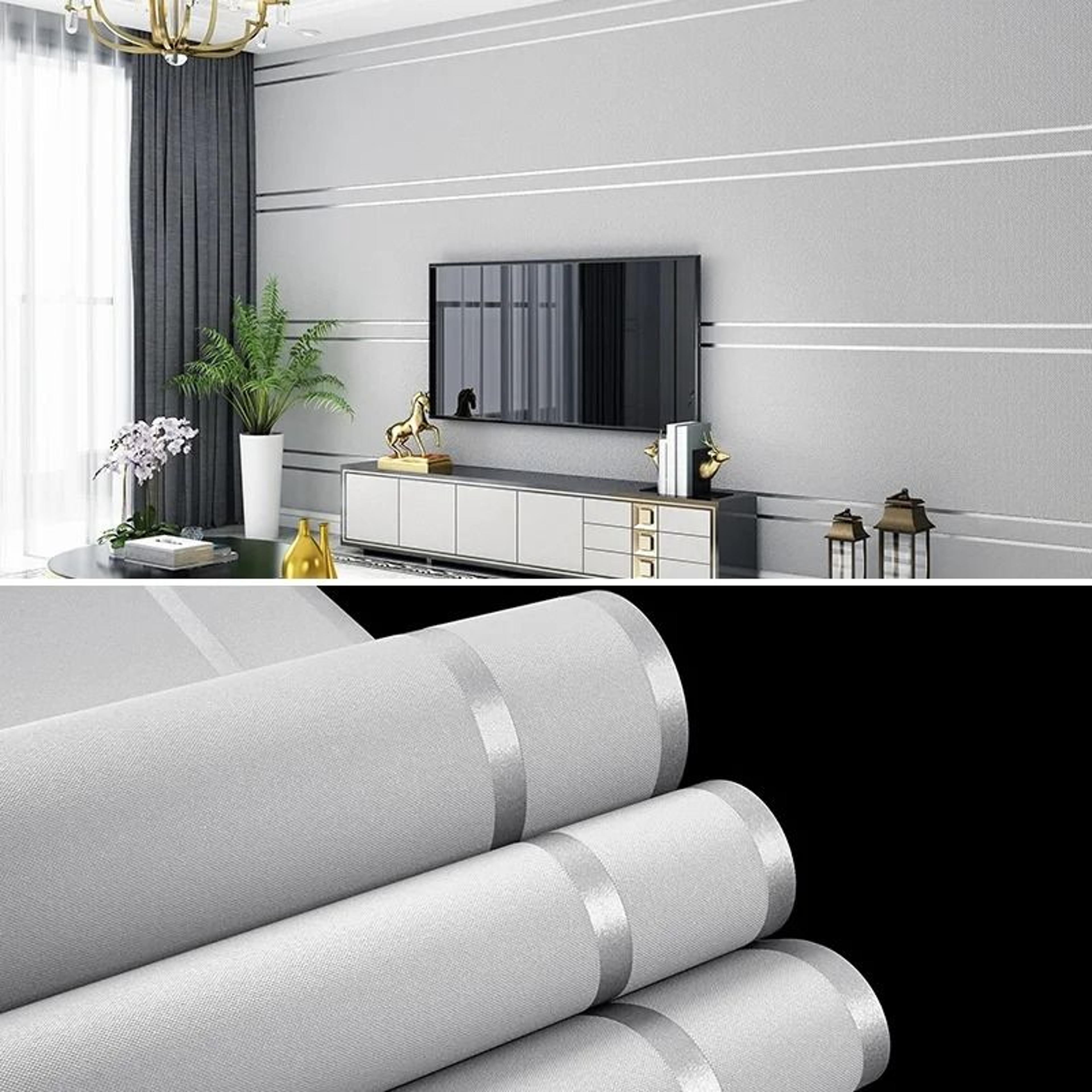 deerskin velvet modern striped pattern surface roll non woven fabric wallpaper