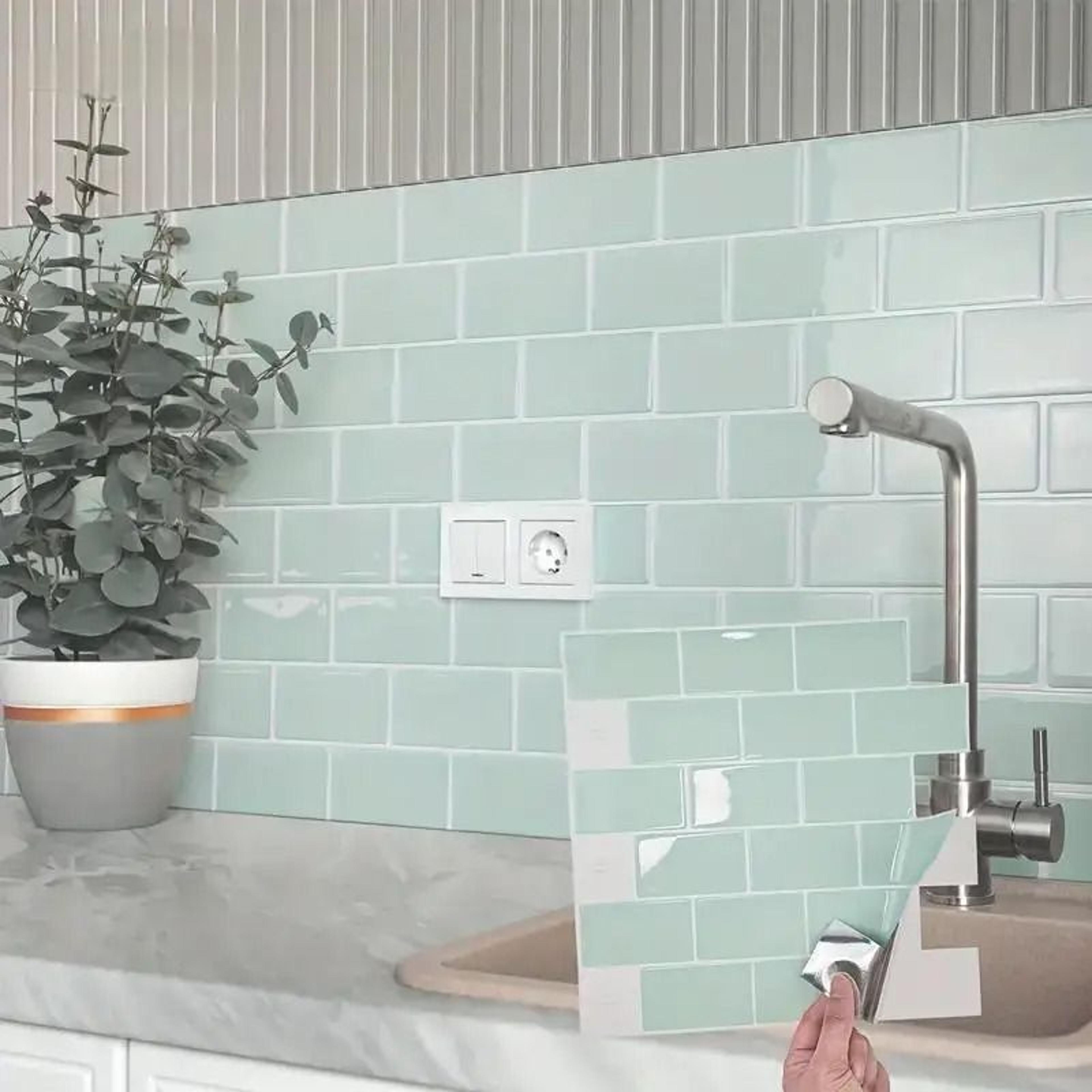 heat resistant surface panels waterproof self adhesive kitchen backsplash wall tile stickers