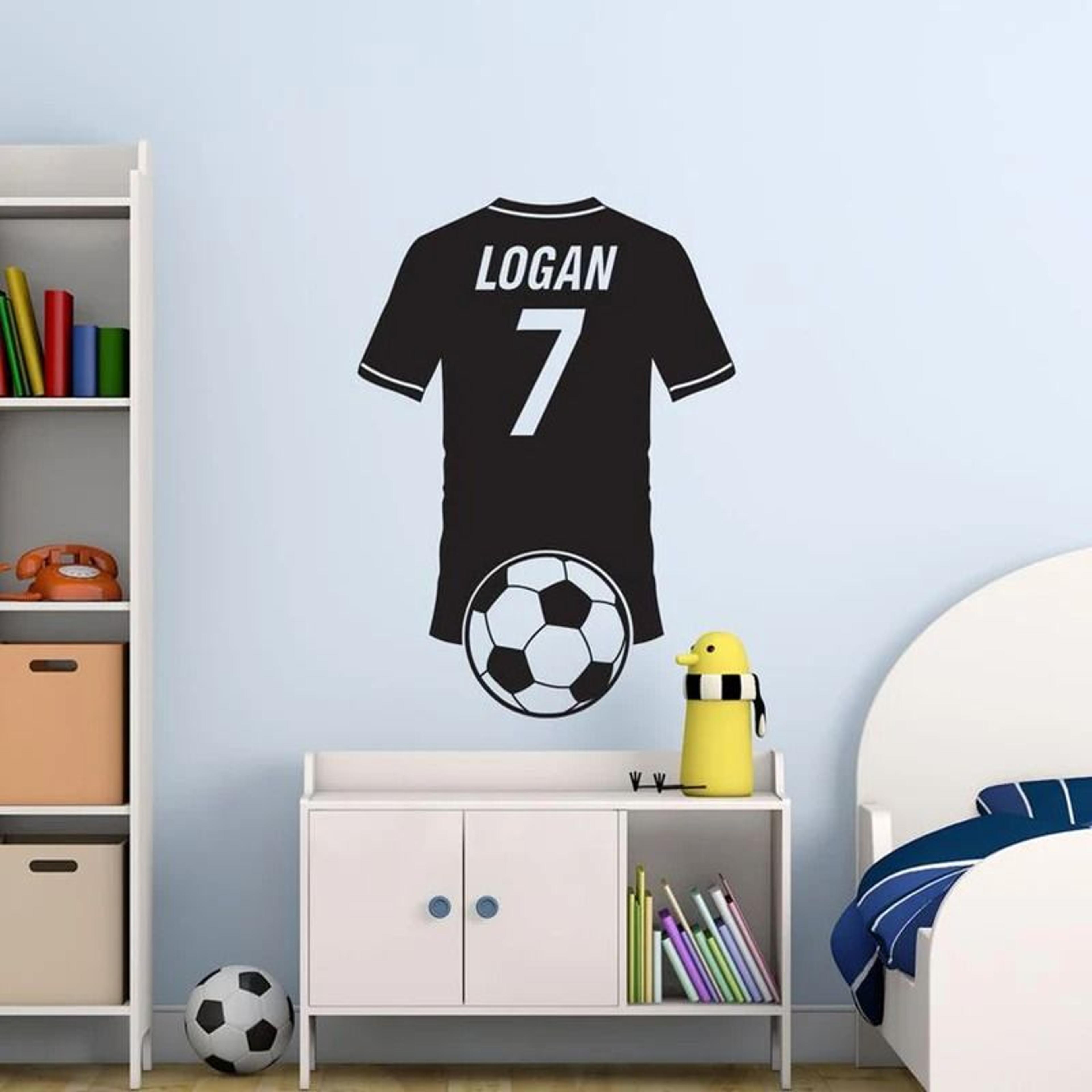personalized soccer wall decal custom name silhouette vinyl sticker for boys room